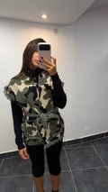 Gilet sans manches ceinturé MILO Camouflage KAKI
