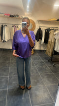 Tee-Shirt en V Oversize VADIM Violet