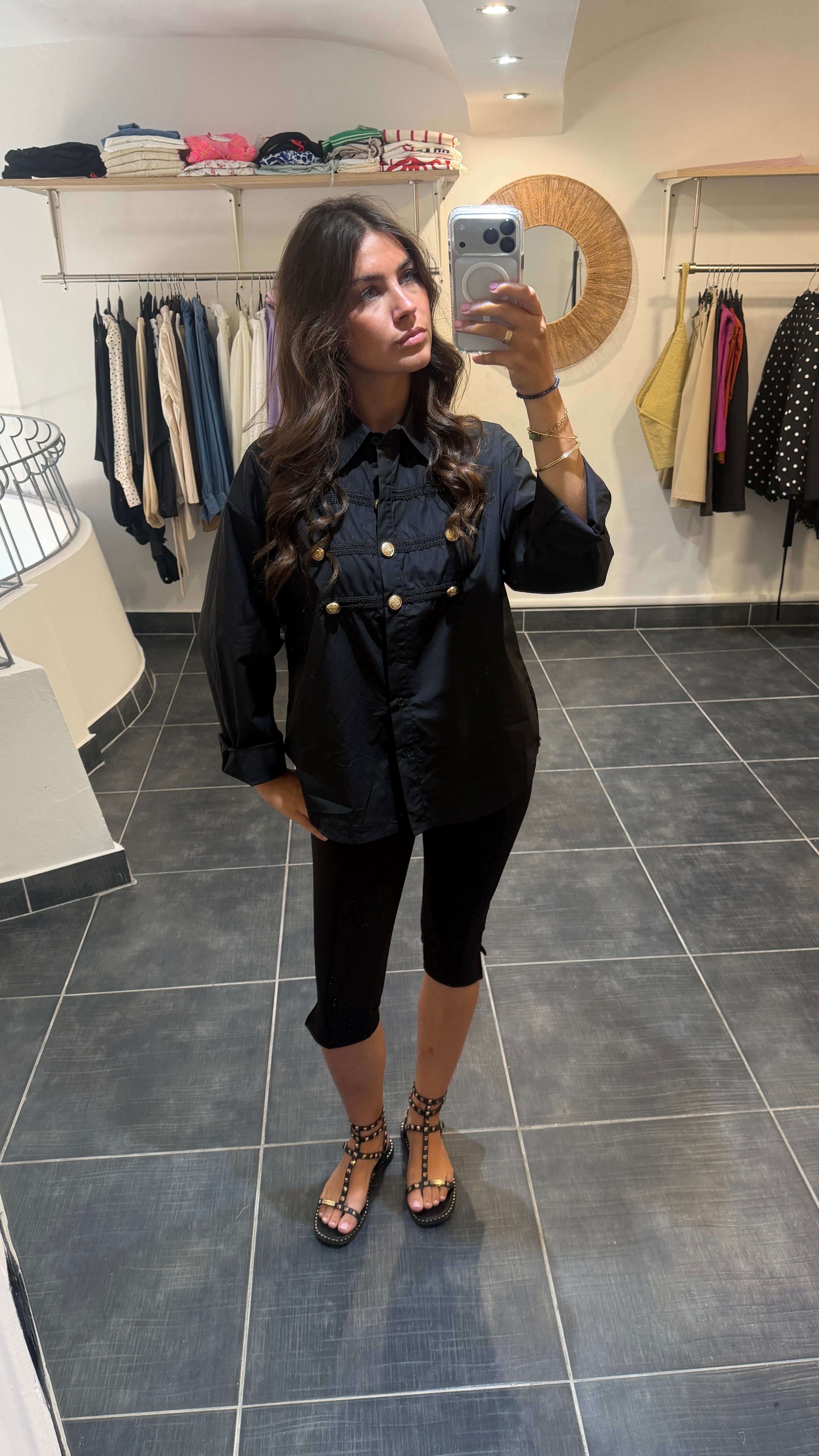 Chemise détails « officier » CHEF Noir