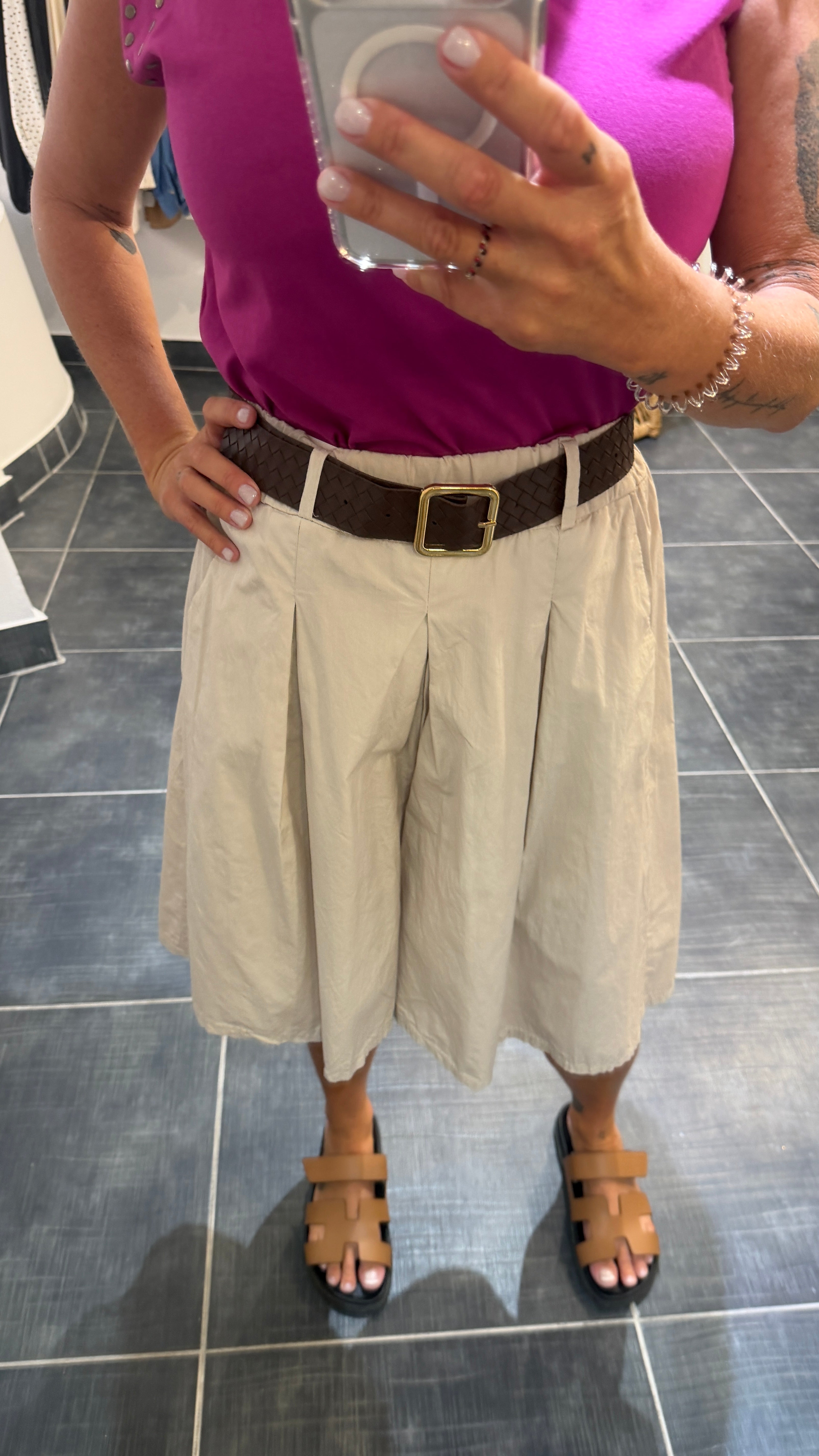 Bermudas ample et léger MAËL beige