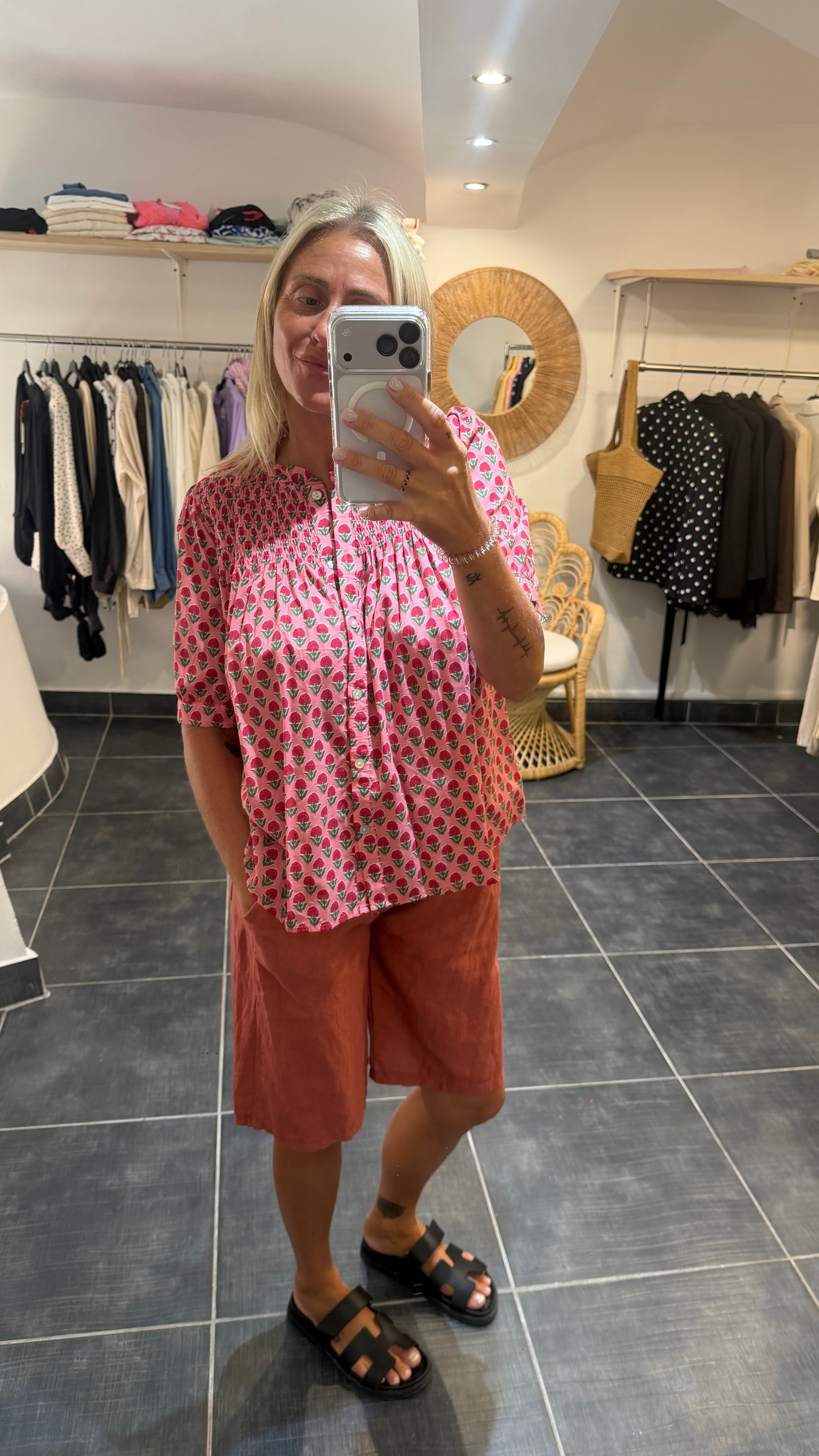 Chemise imprimé fleuri CHARLIZE Rose