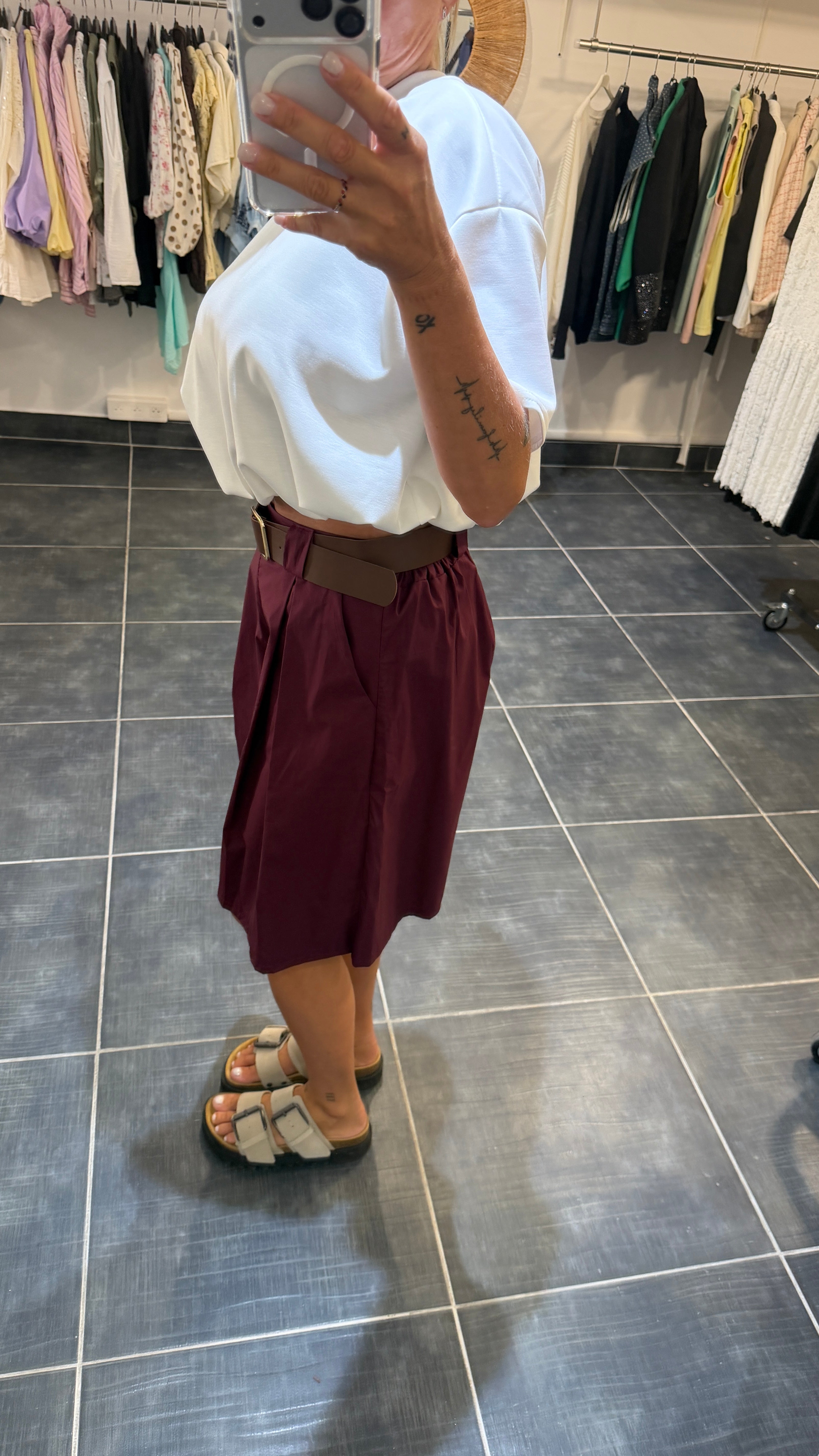 Bermudas Ample à plis BOB Bordeaux
