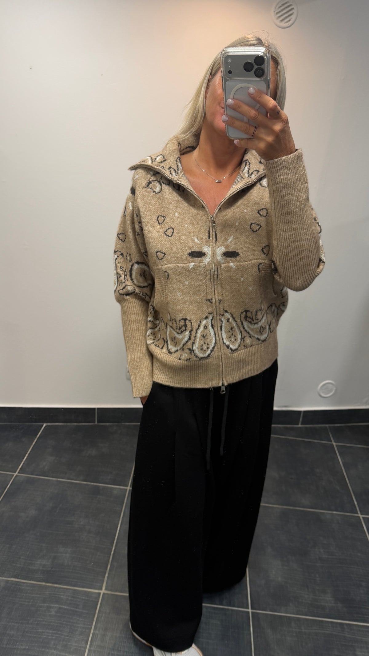 Gilet zippé imprimé Bandana DANA Beige