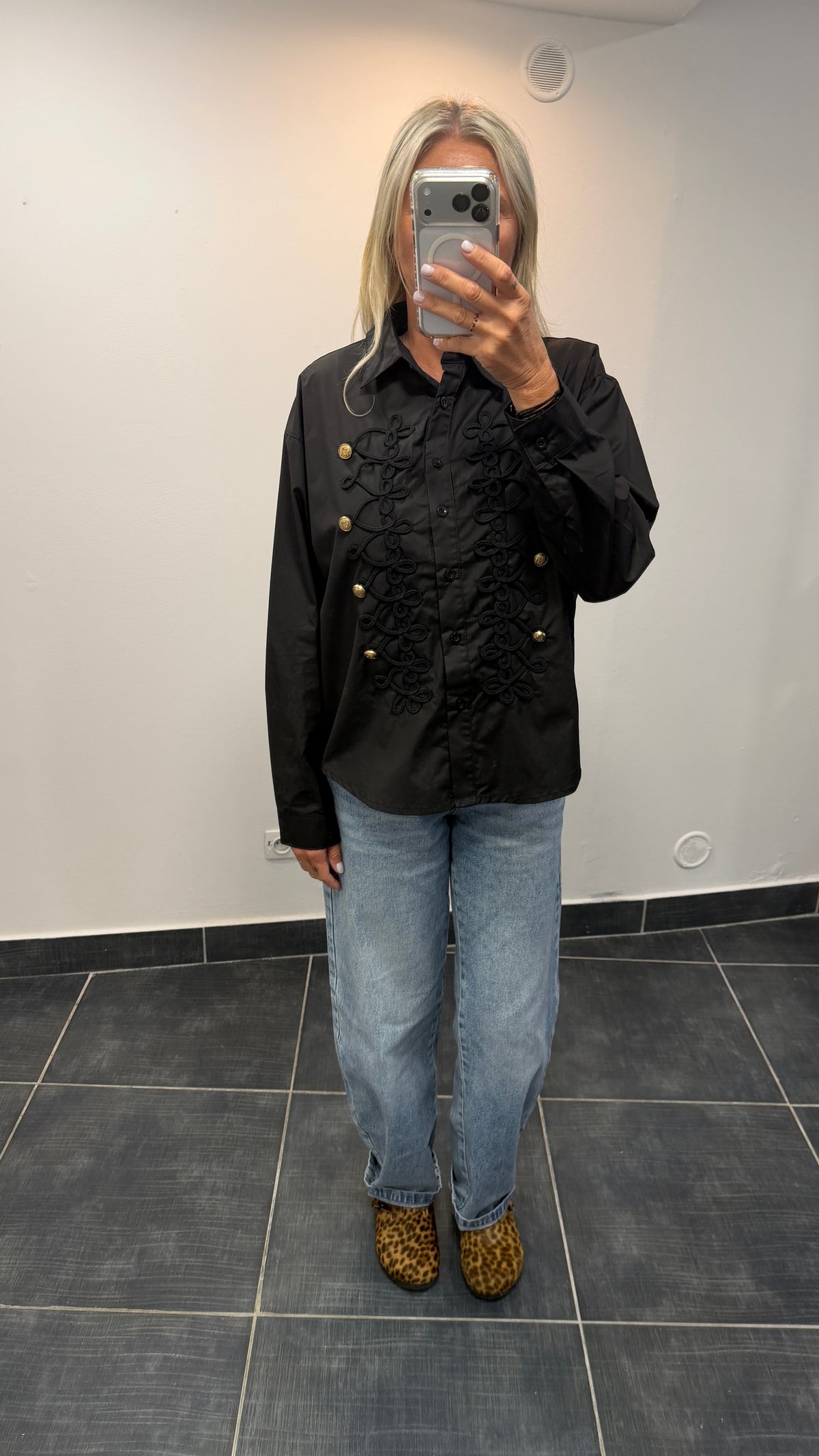 Chemise détails « officier » CHEF Noir