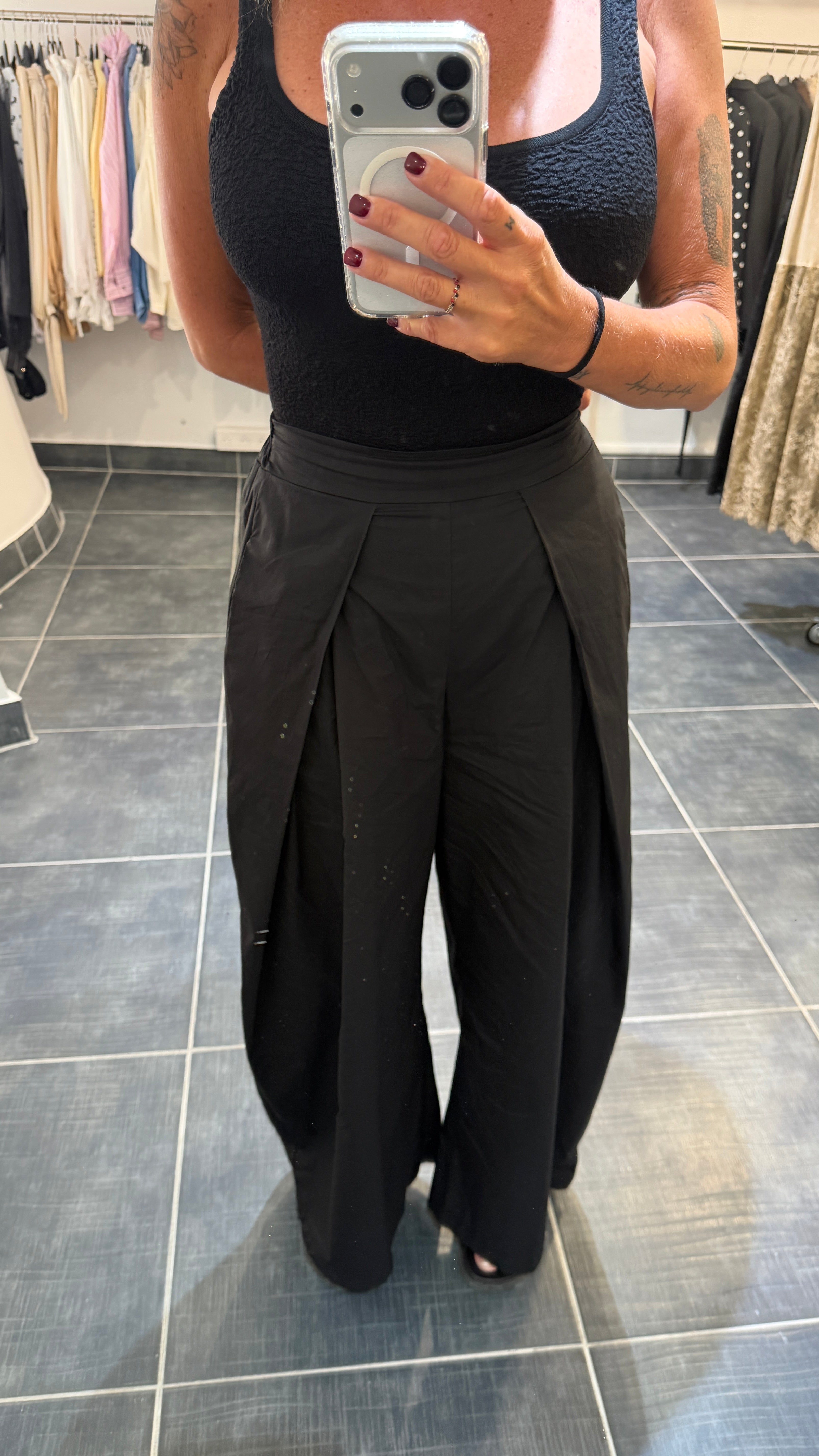 Pantalon Large à plis ROBERT Noir