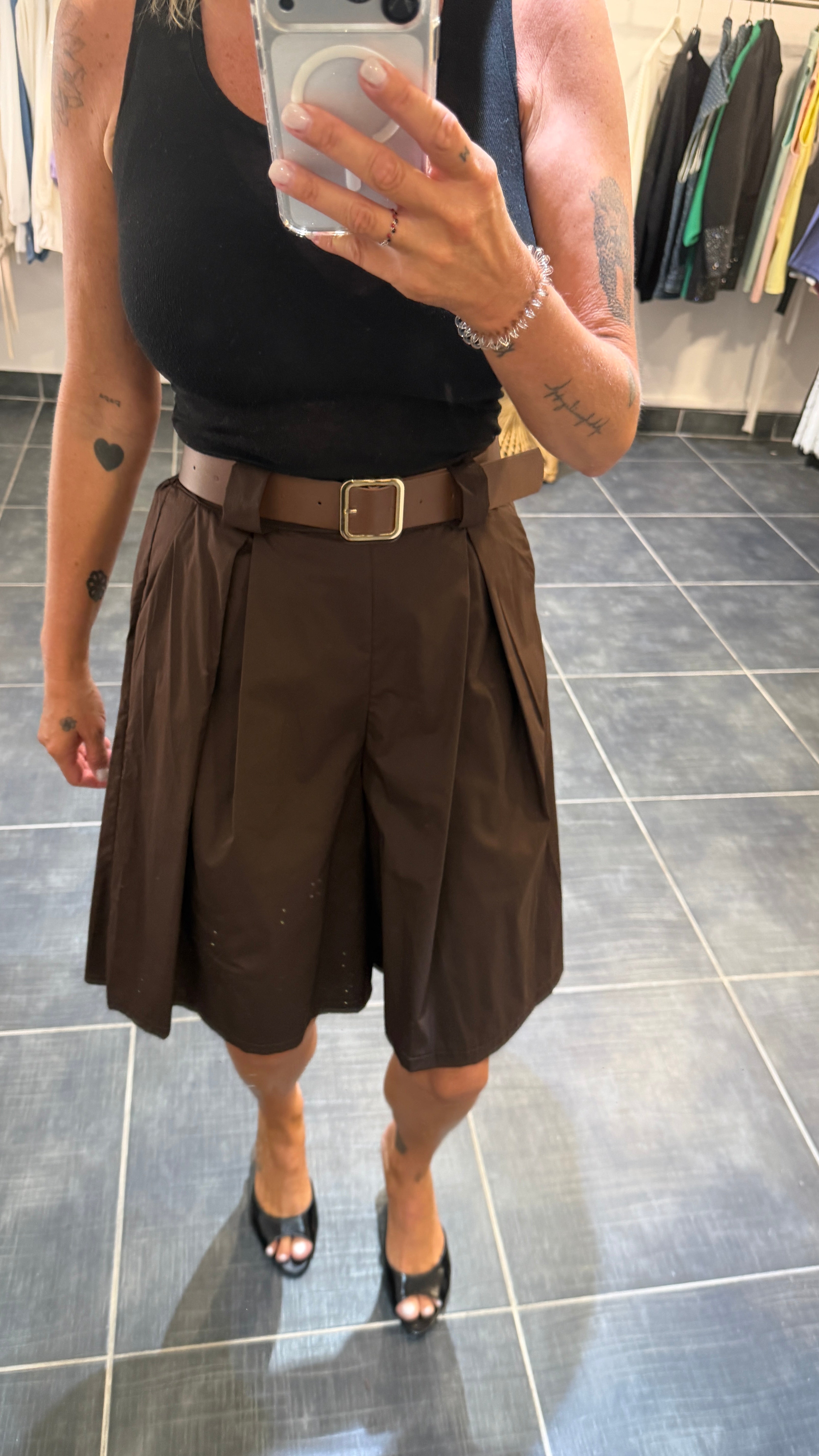 Bermudas Ample à plis BOB Chocolat