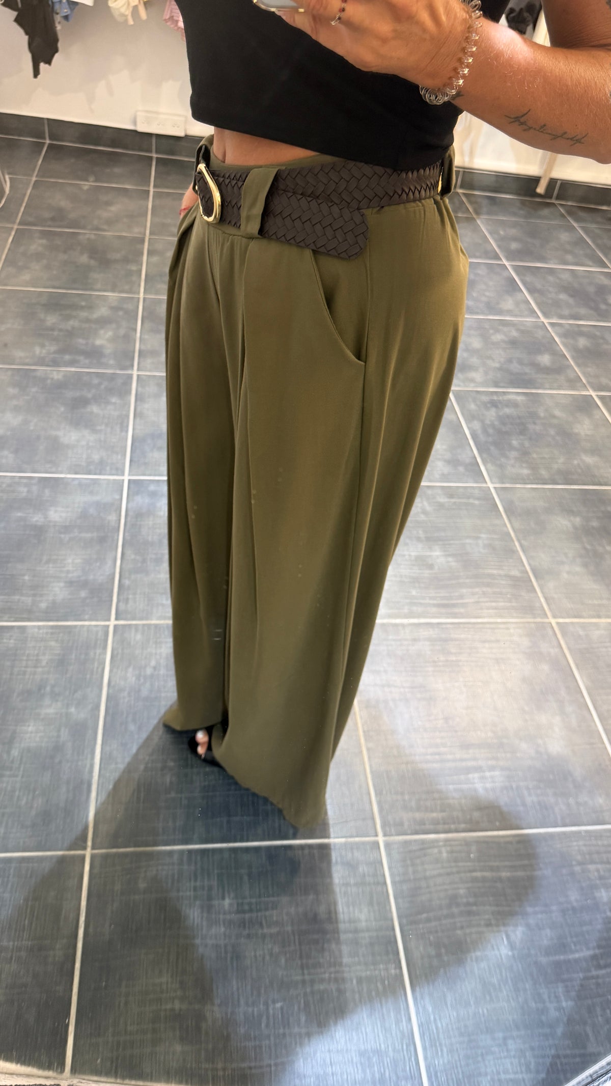 Pantalon large LEE Kaki