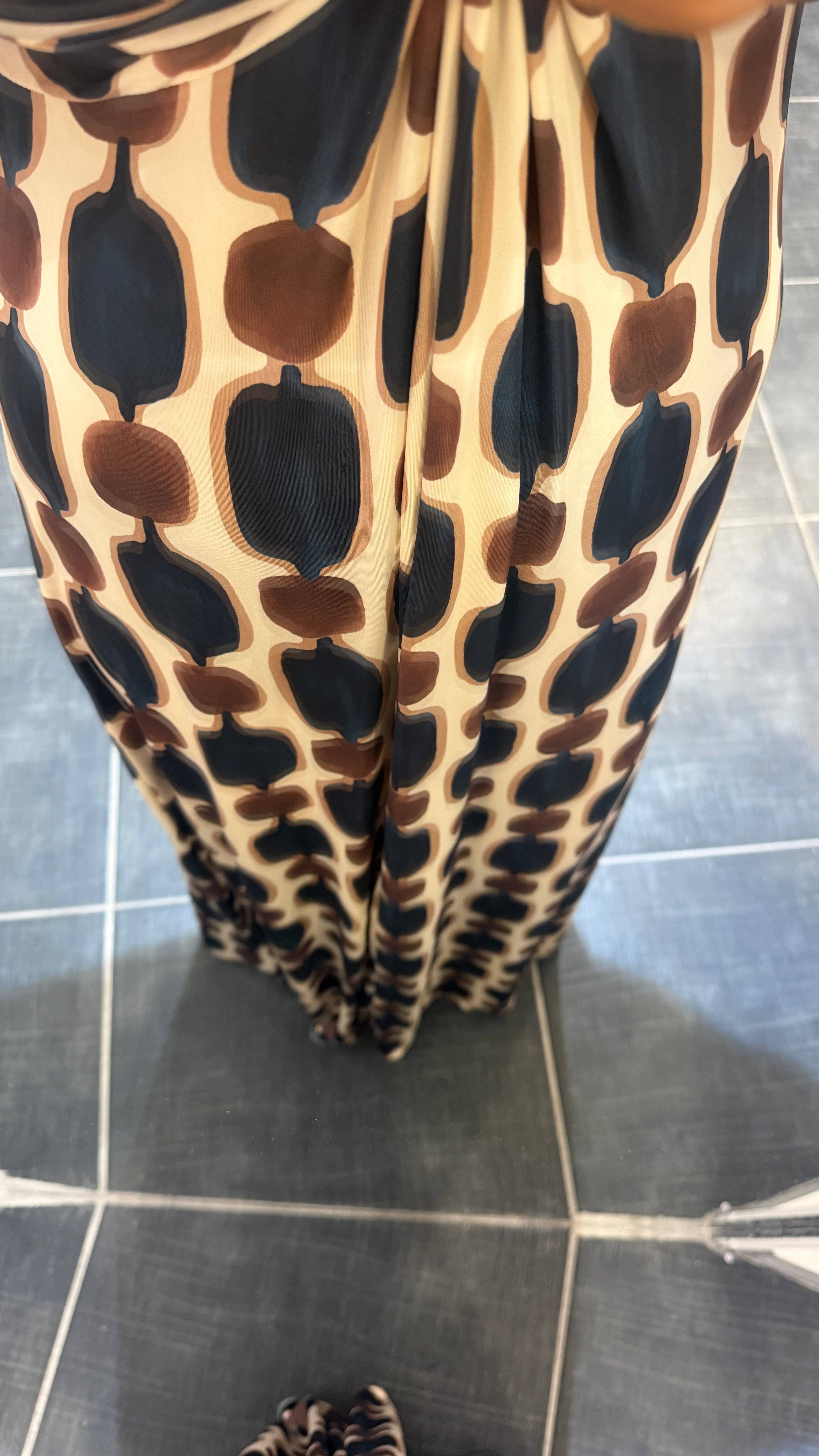 Robe longue imprimé Graphique HÉLÈNE Ecru