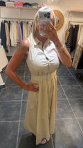 Robe longue Ceinturée ARLETTE Beige