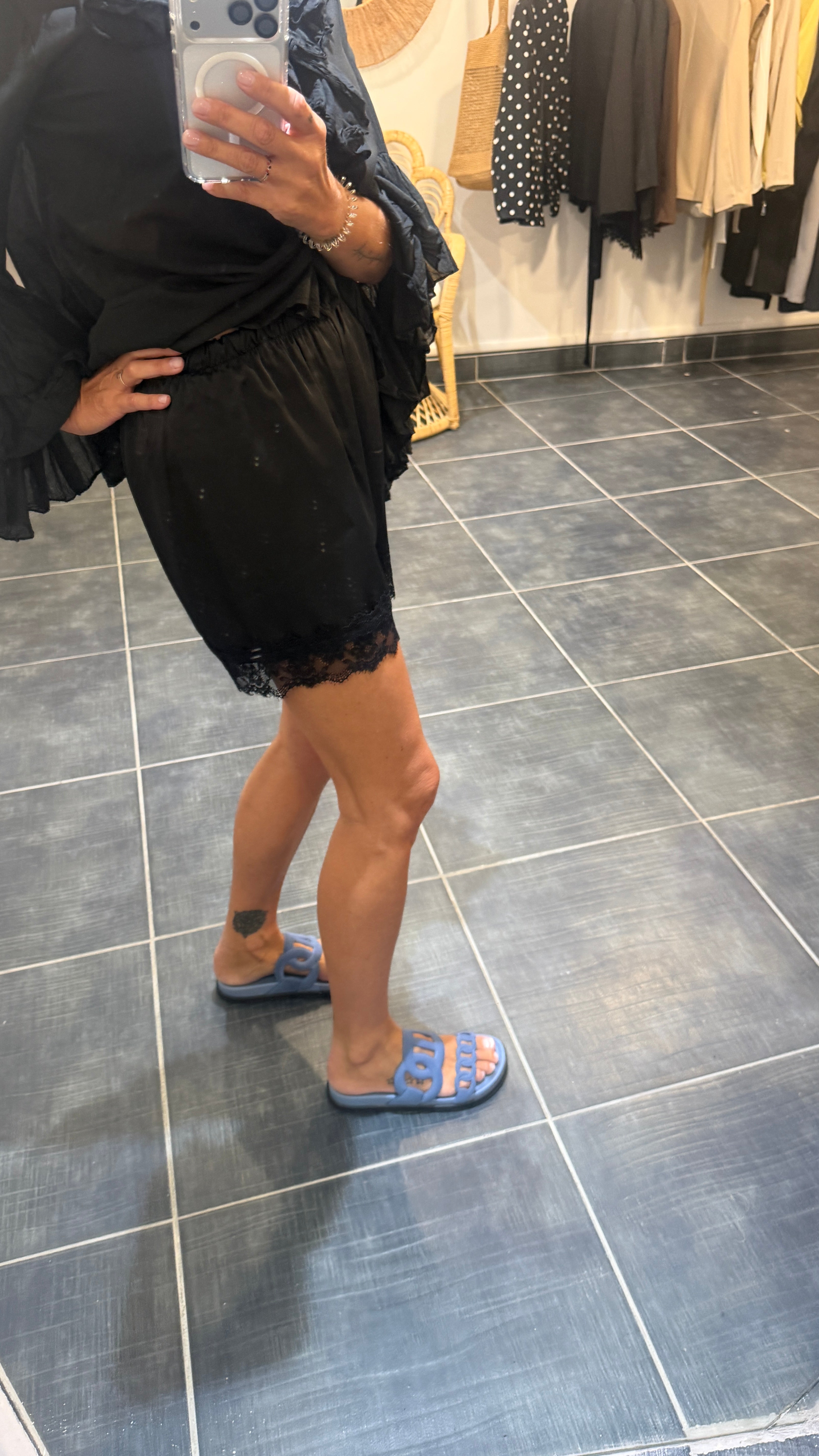 Short satiné FELICIEN Noir