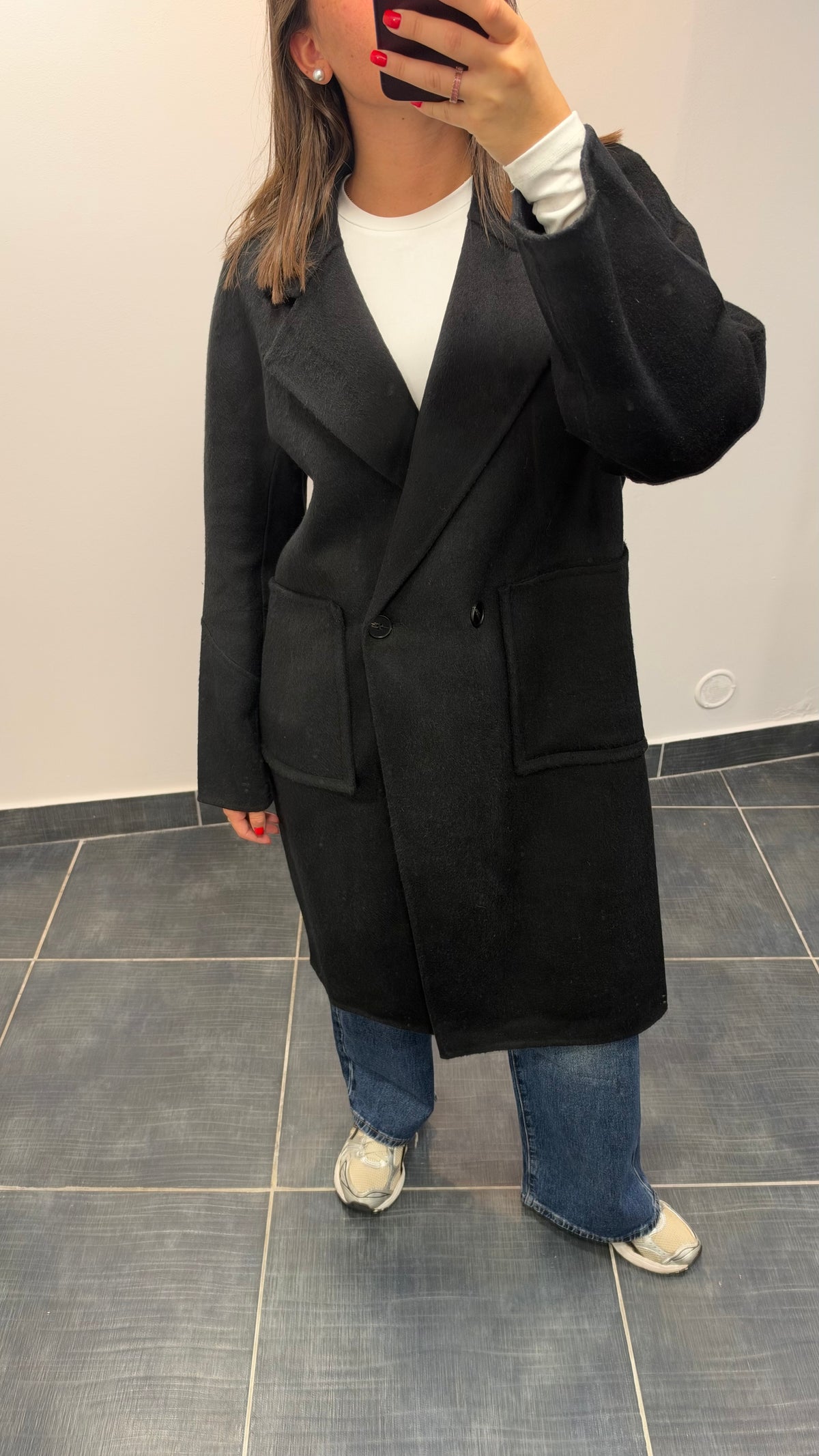 Manteau long en laine LALY Noir