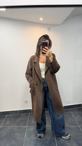 Manteau long en laine LALY Chocolat