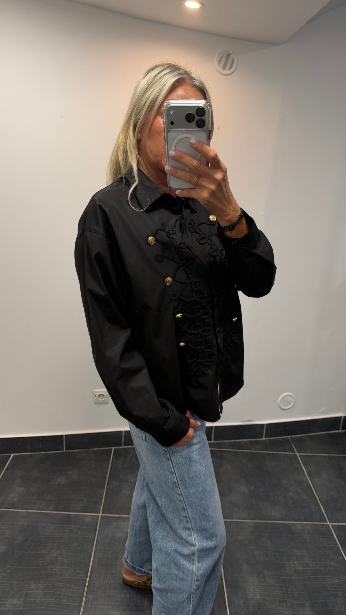 Chemise détails « officier » CHEF Noir