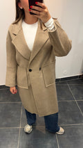 Manteau long en laine LALY Taupe