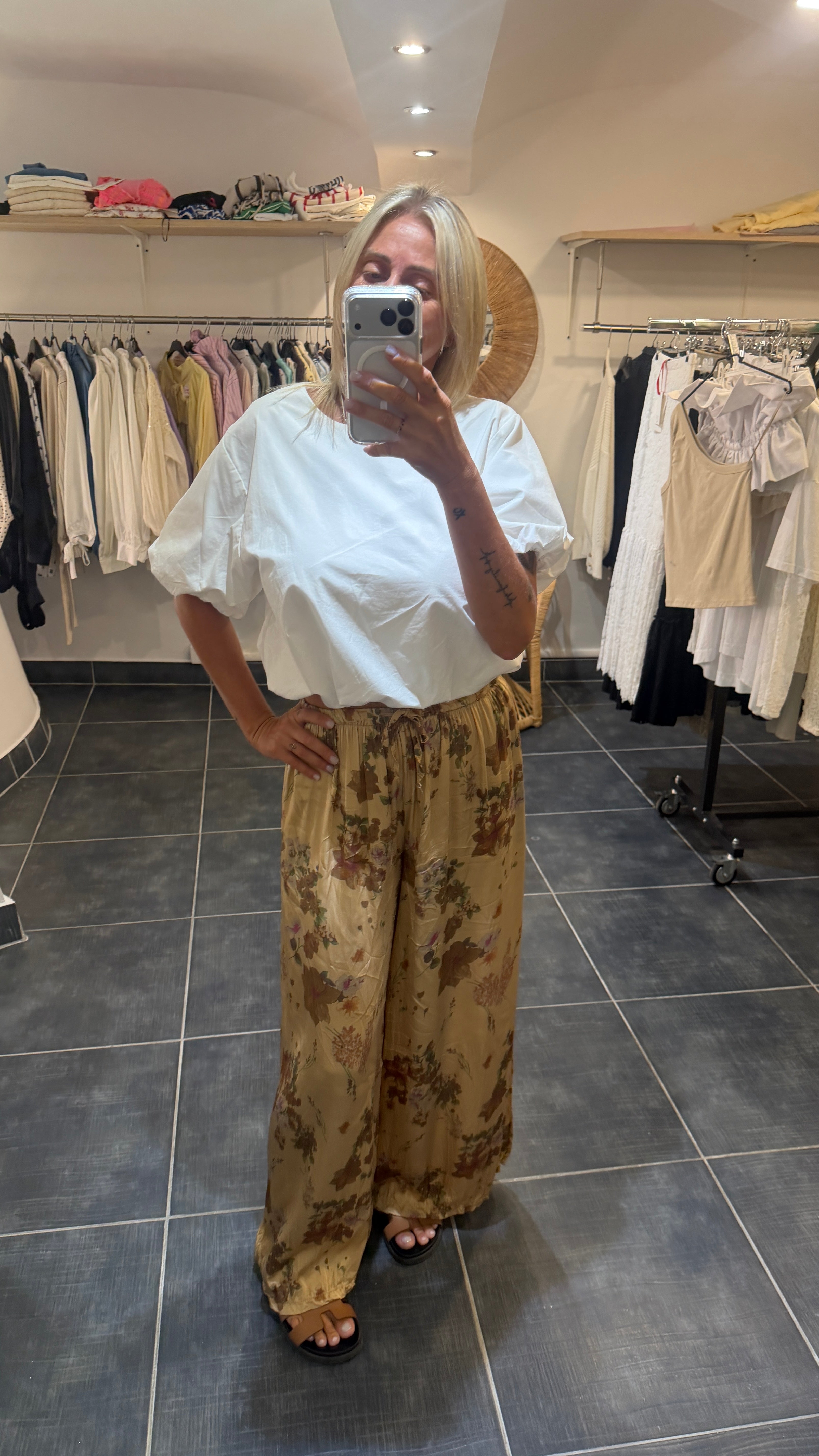Blouse MC élastiquée BONNIE Blanc