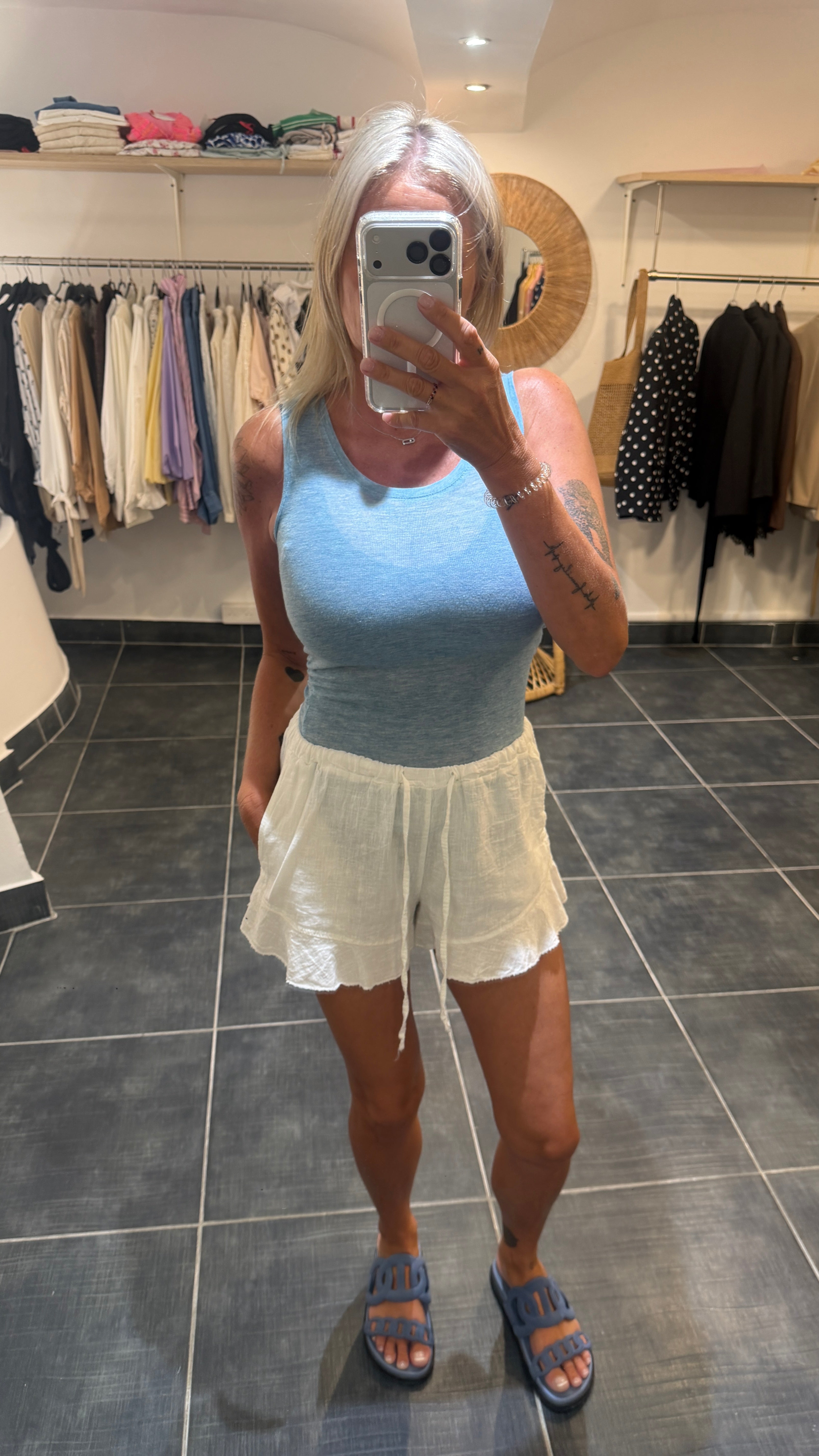 Short Lino Blanc