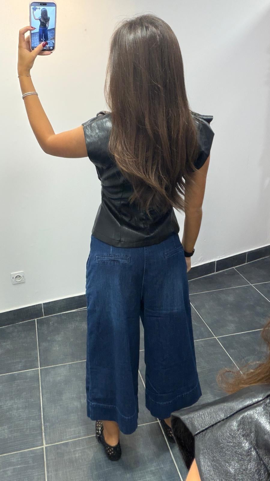 Top en similicuir GIANNI Noir