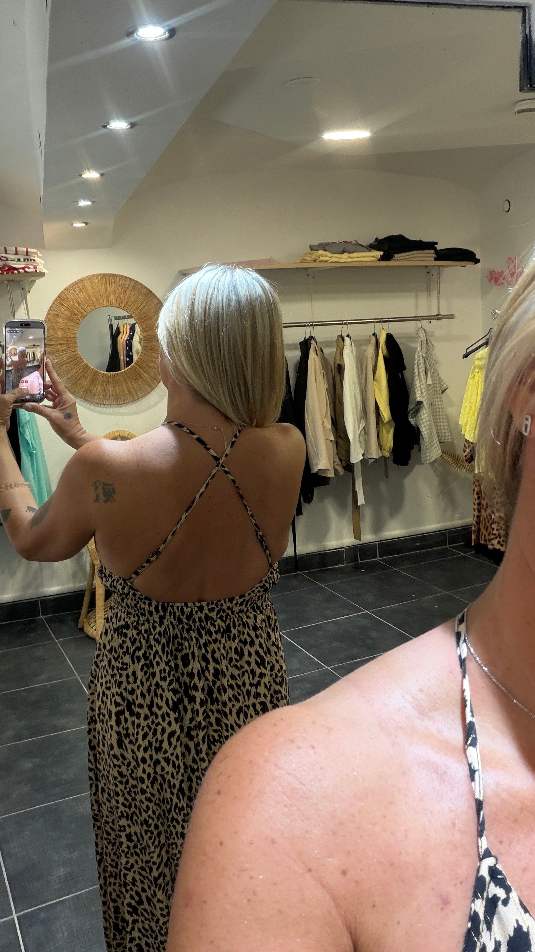 Robe longue  décolleté profond JACKY Léopard