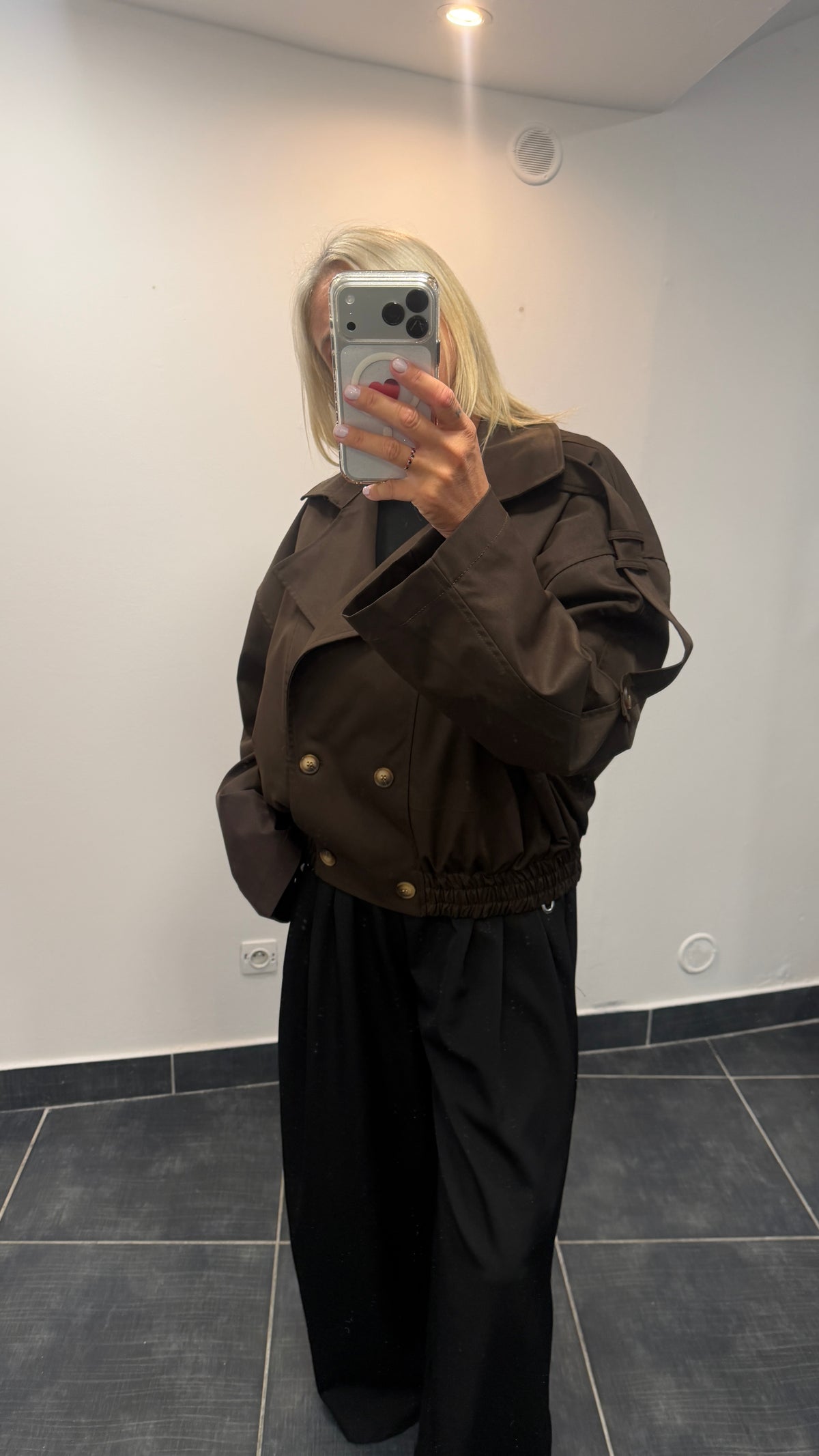 Veste Trench court ample TRENCHY Chocolat