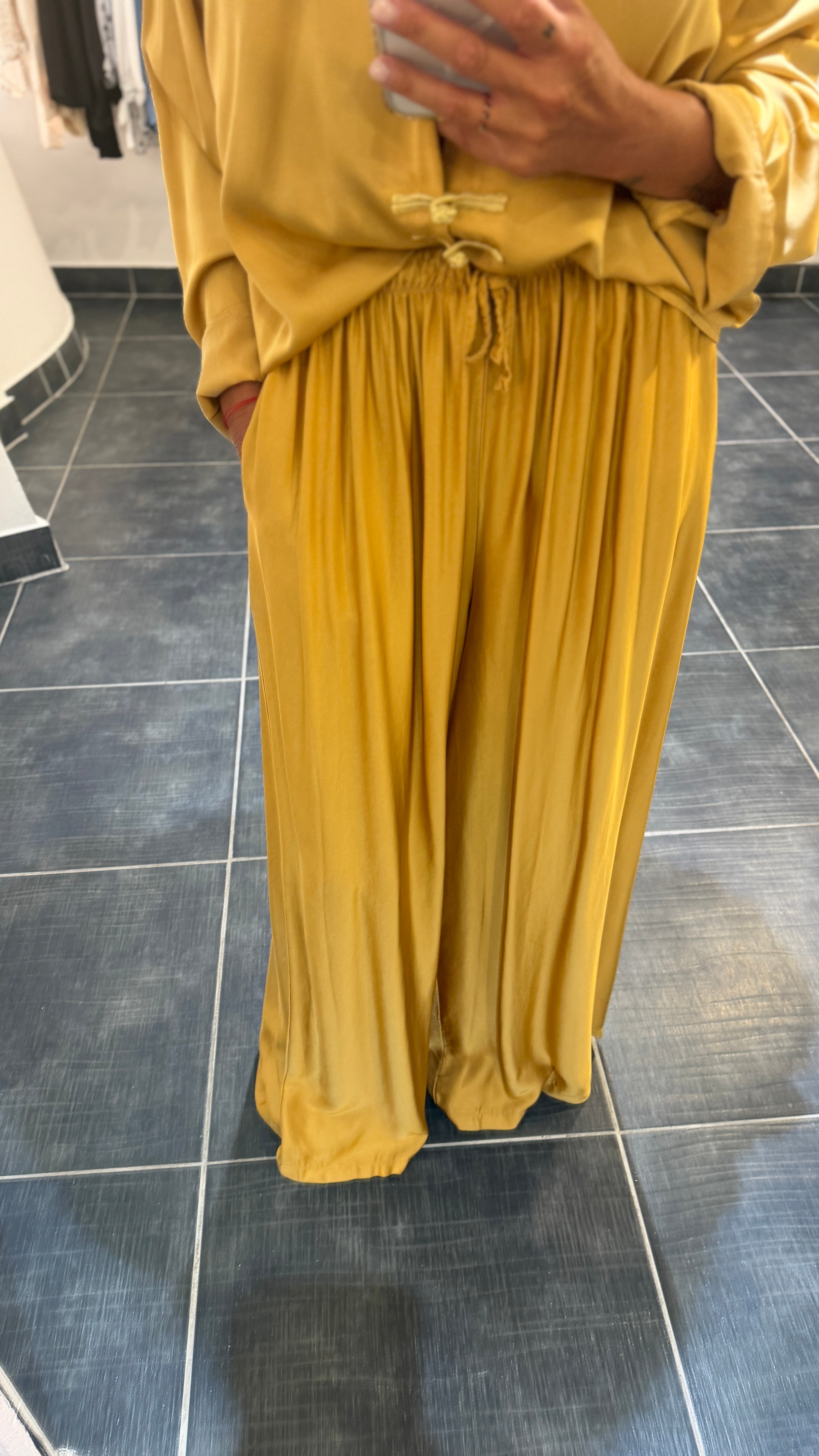 Pantalon ample et fluide OLAF Moutarde