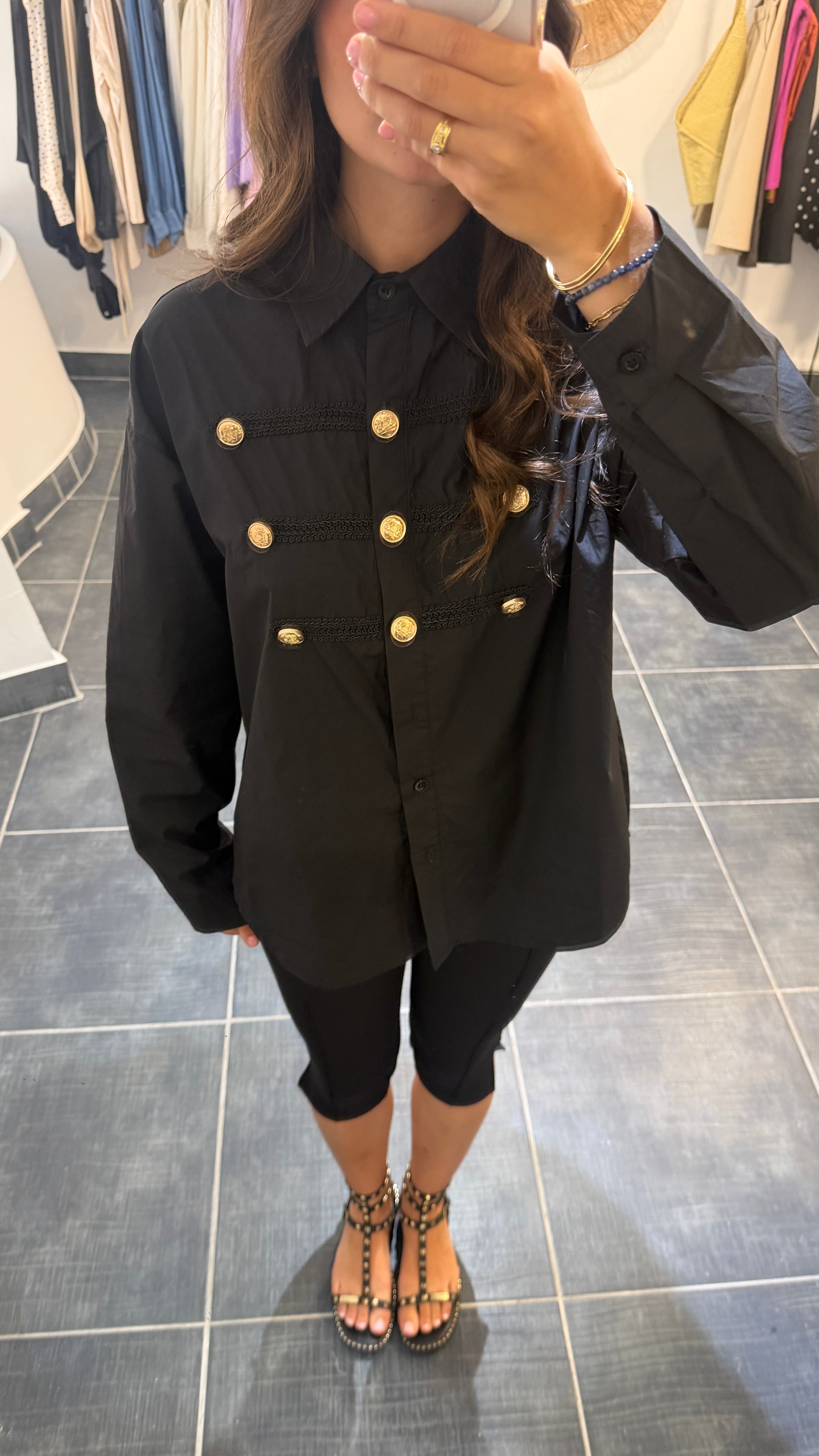Chemise détails « officier » CHEF Noir