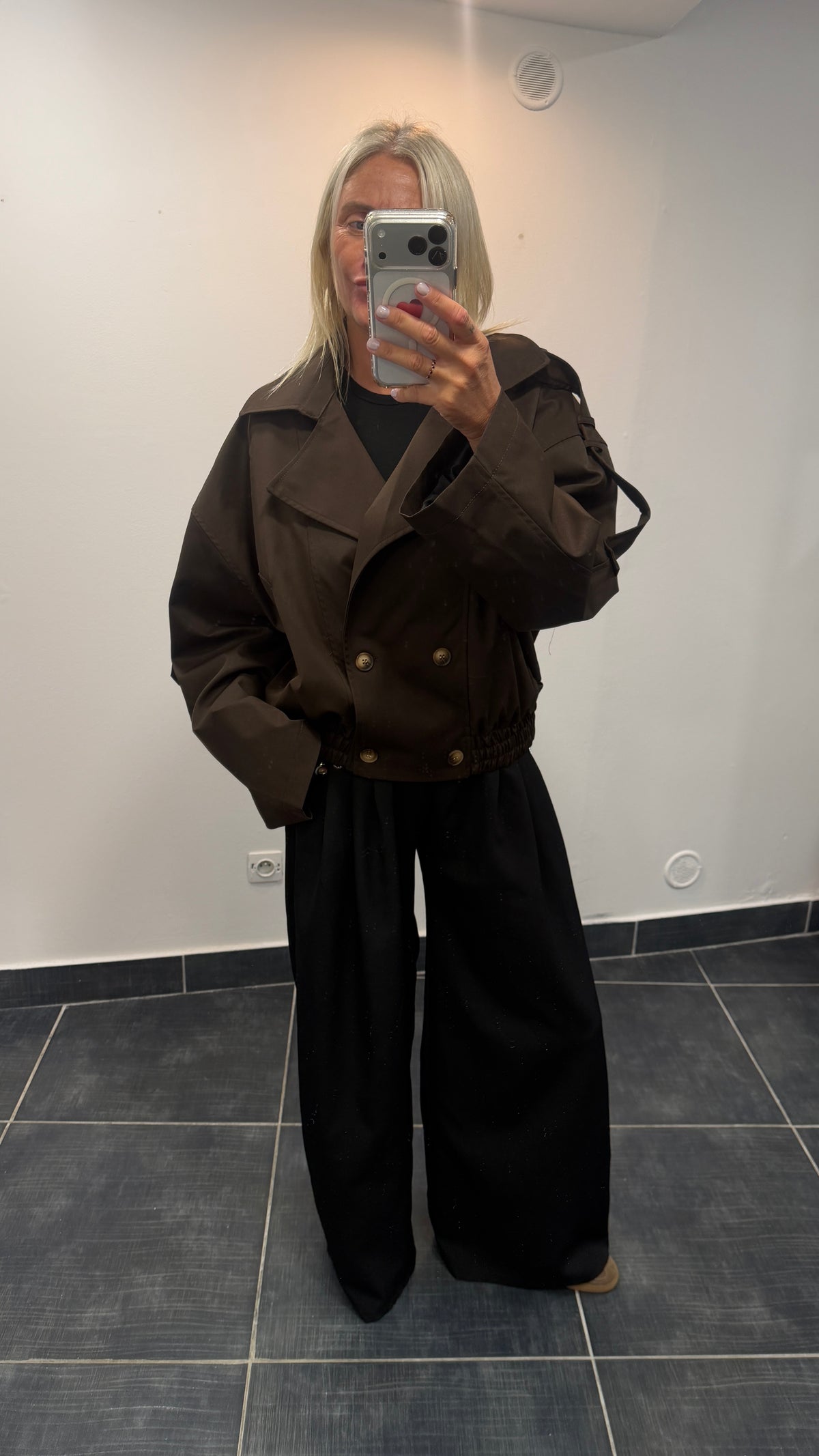 Veste Trench court ample TRENCHY Chocolat