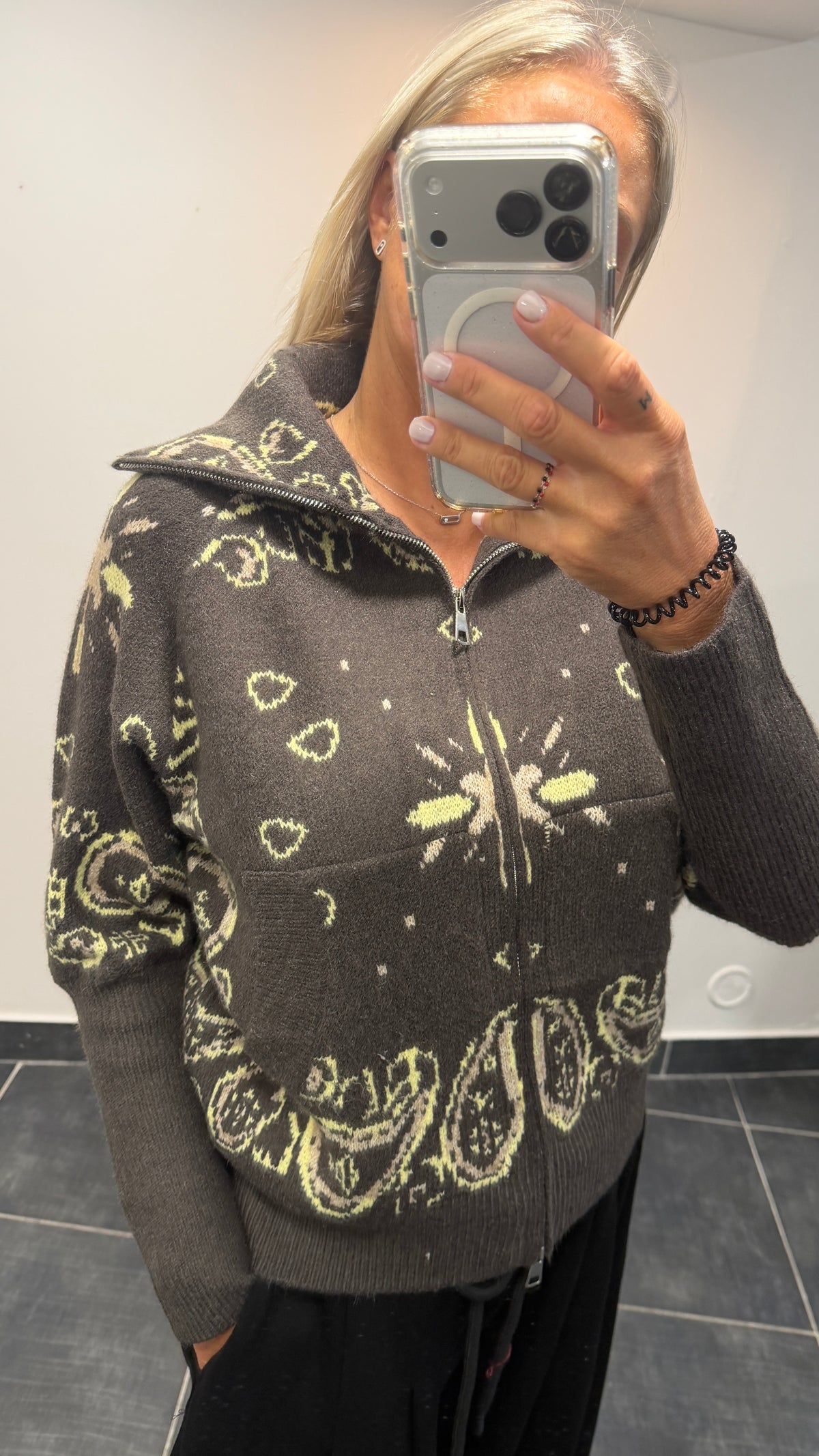 Gilet zippé imprimé Bandana DANA Chocolat