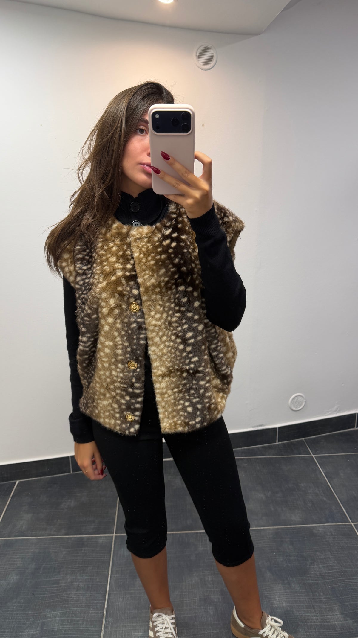 Gilet fausse fourrure BAMBI Chocolat