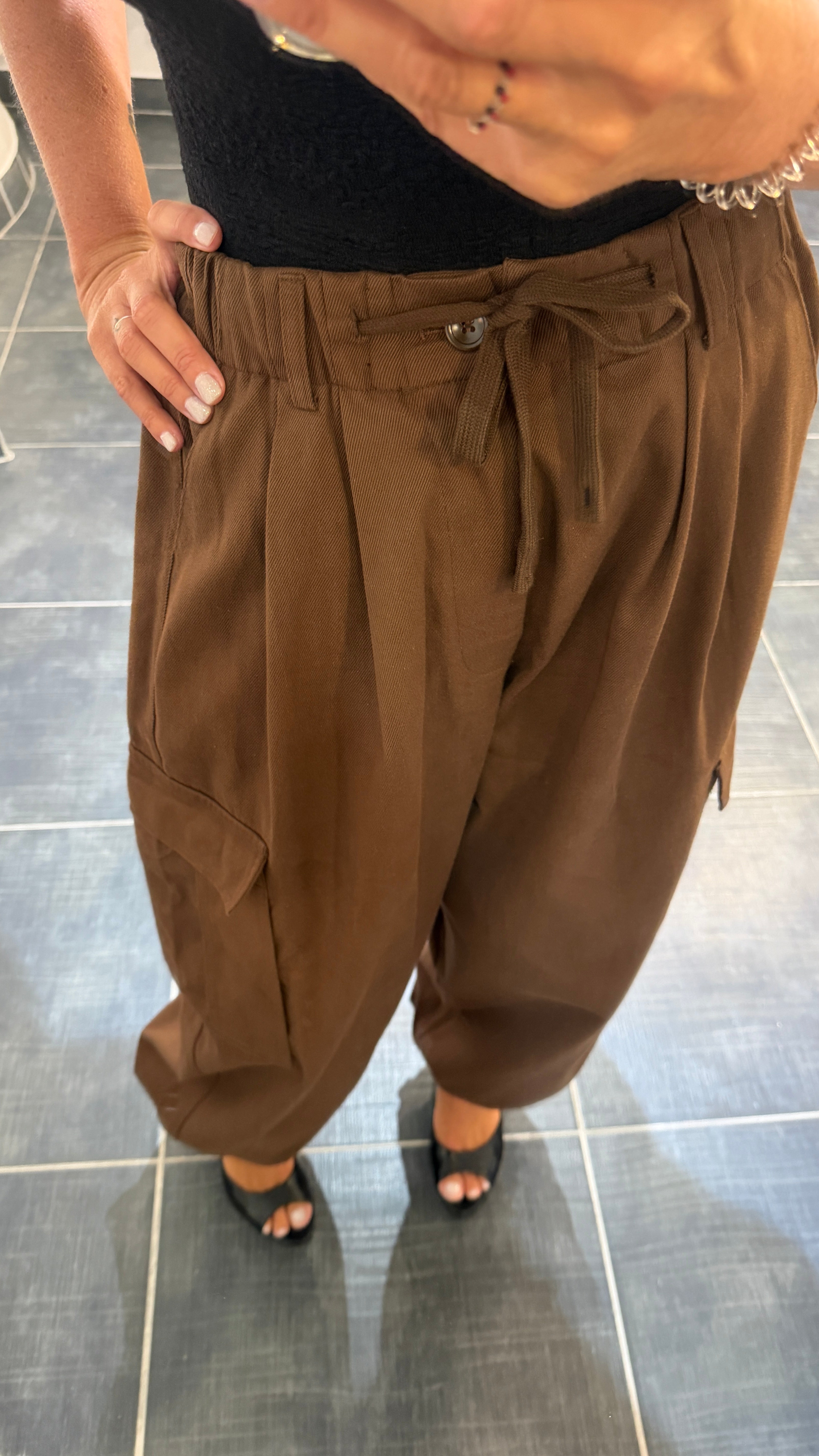 Pantalon style Cargo MORO Chocolat