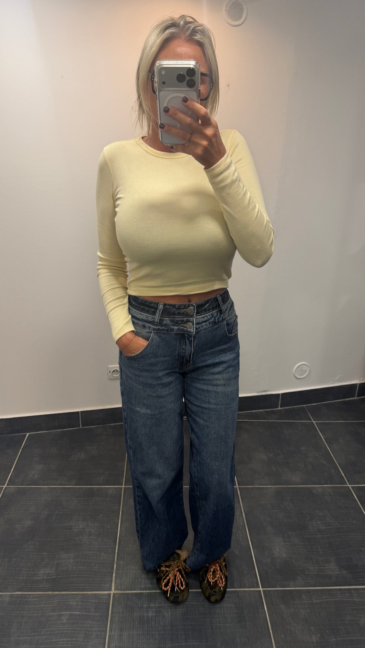 Jean droit taille haute NICK Bleu