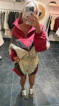 Veste Sporty Color Block CASSANDRE Beige/Choco/Bordeaux