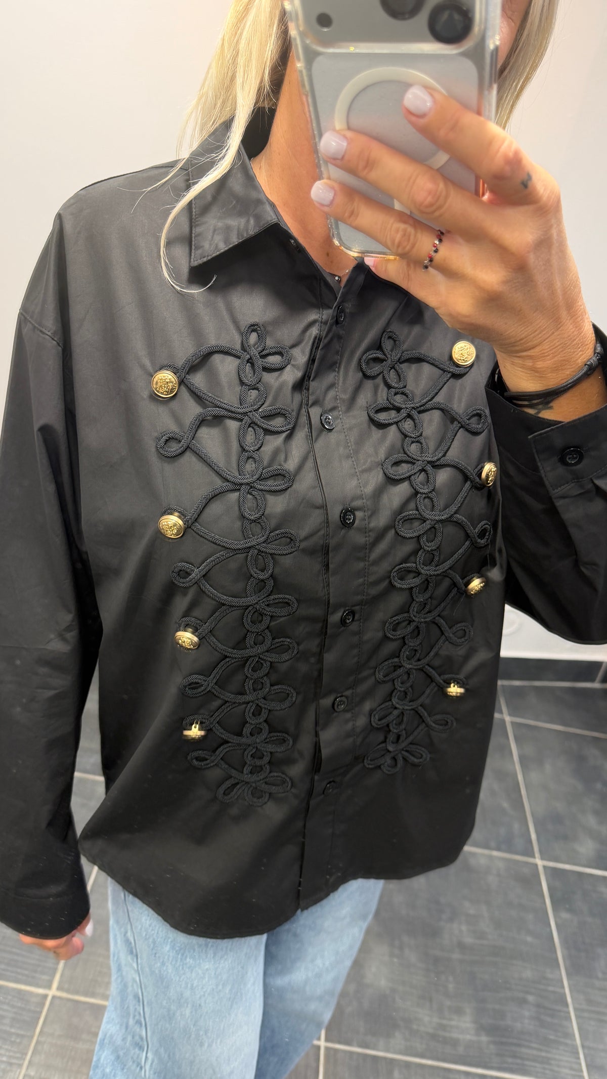 Chemise détails « officier » CHEF Noir