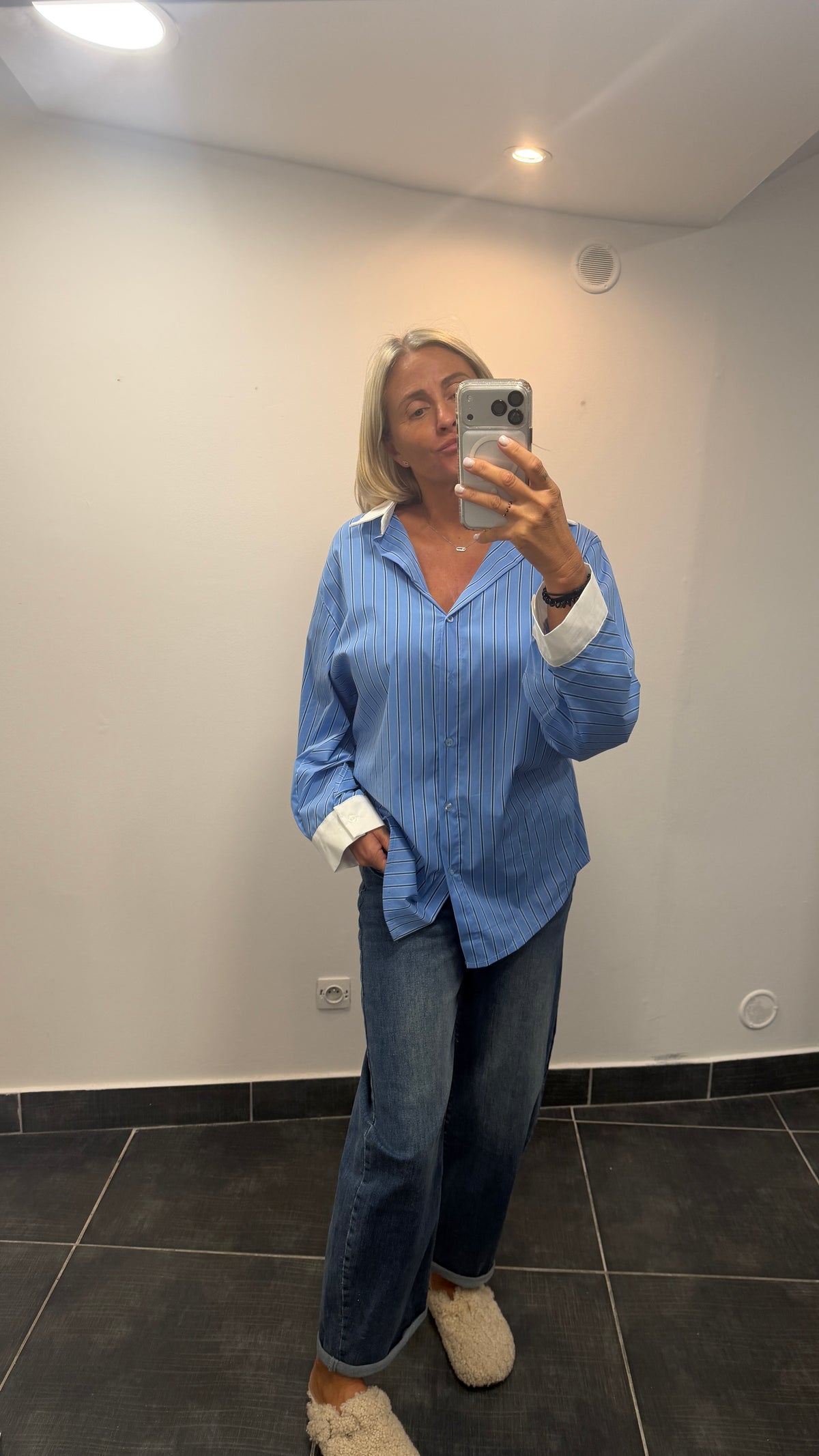Chemise ample rayée CELESTE Bleu Ciel