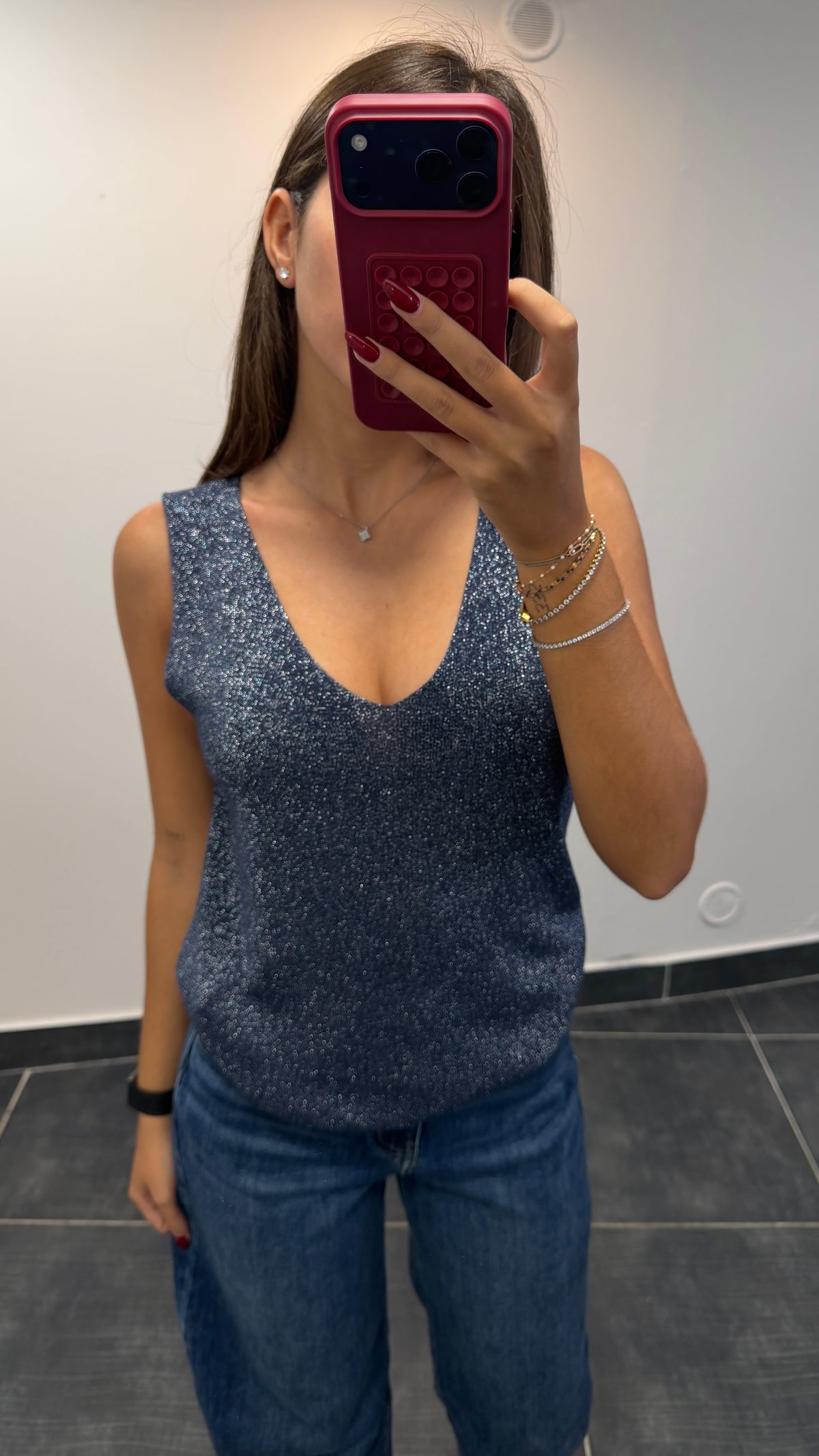 Top maille lurex SAMY Marine