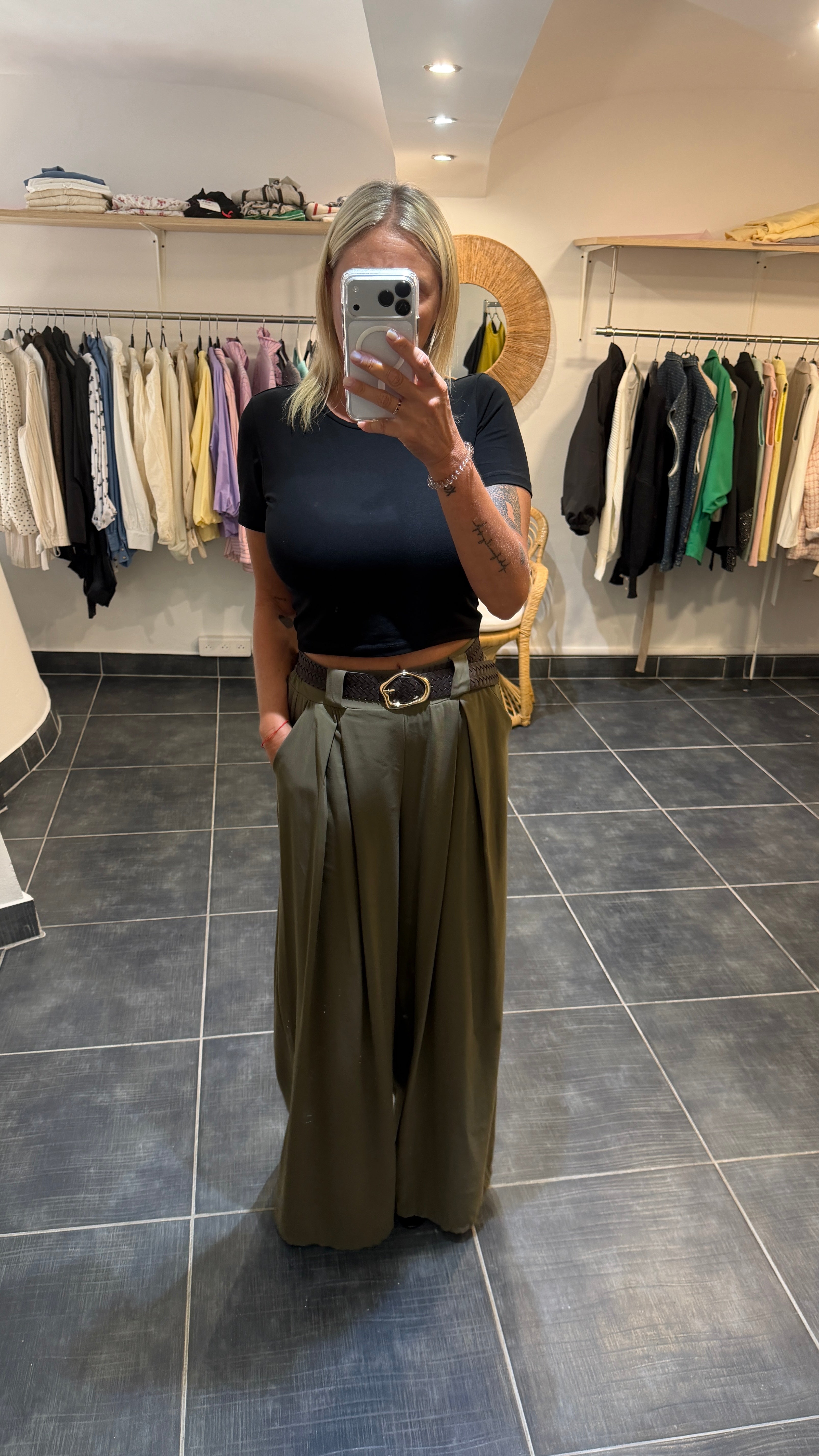 Pantalon large LEE Kaki