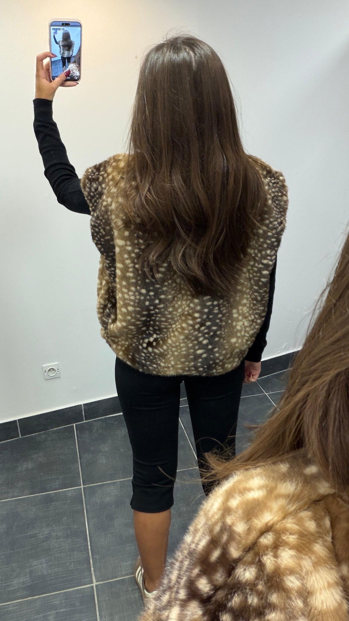 Gilet fausse fourrure BAMBI Chocolat