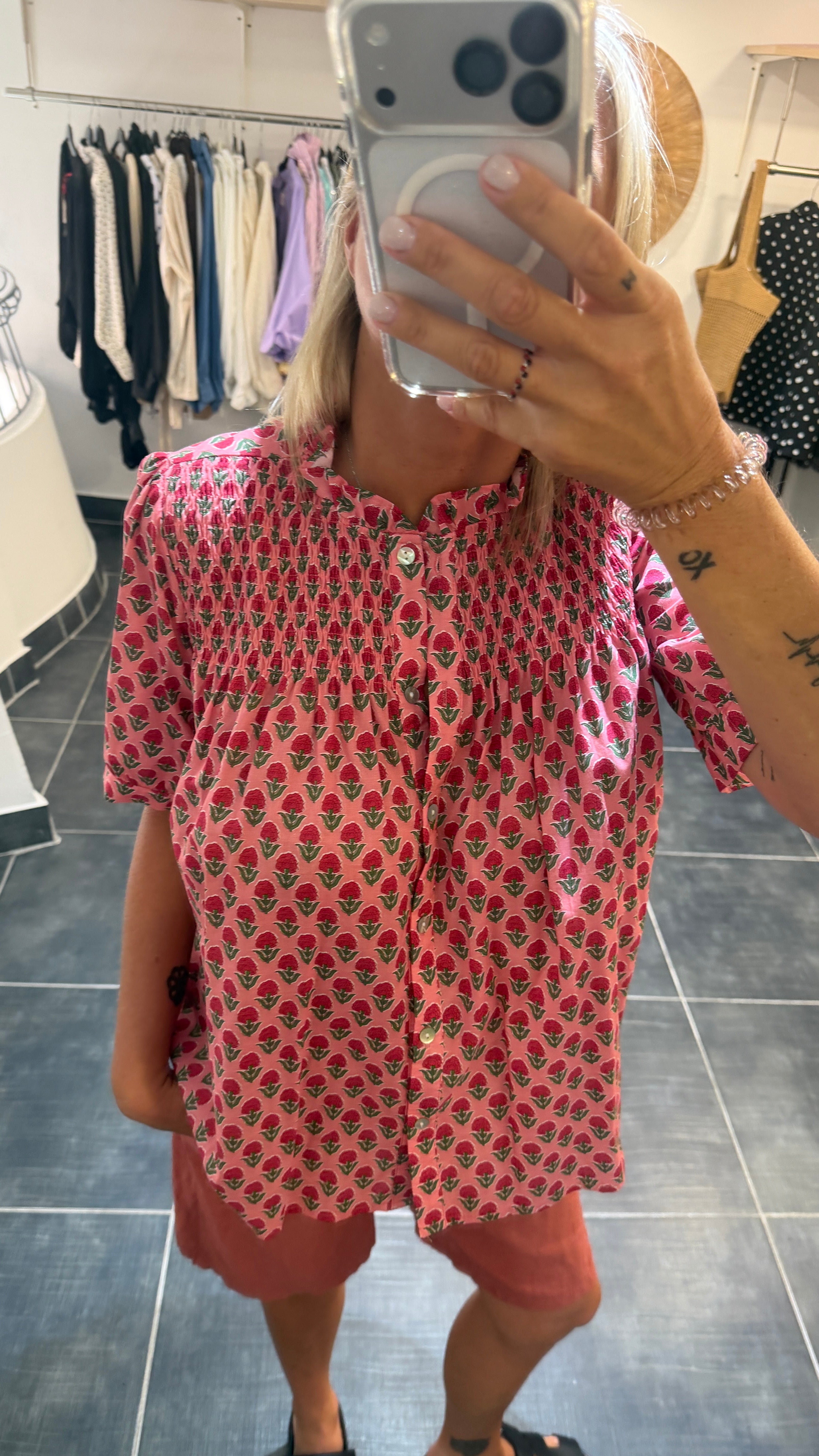 Chemise imprimé fleuri CHARLIZE Rose