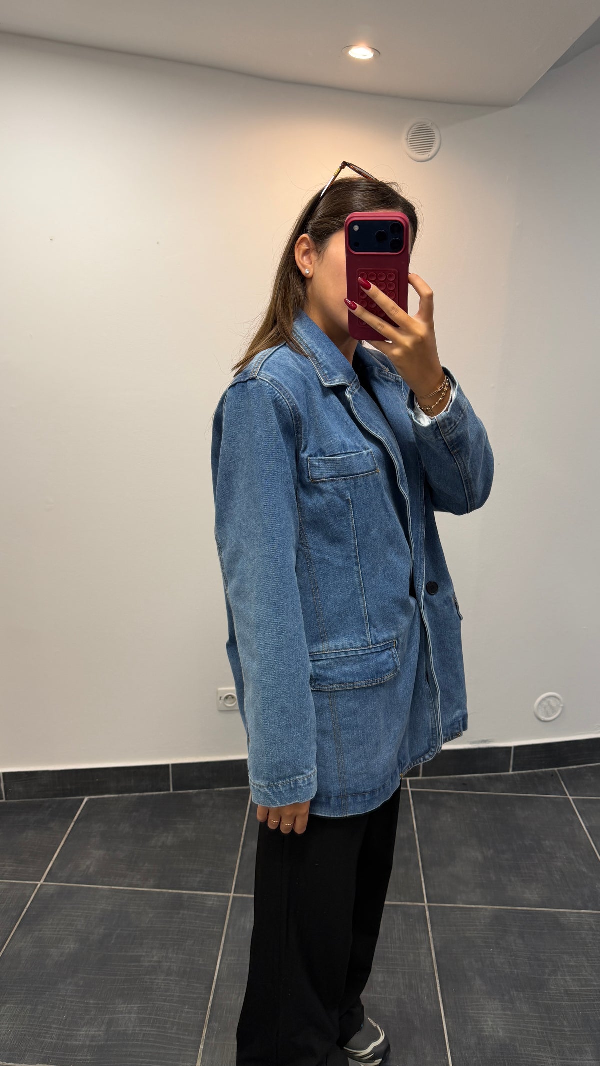 Blazer en jean doublé MILEY Bleu