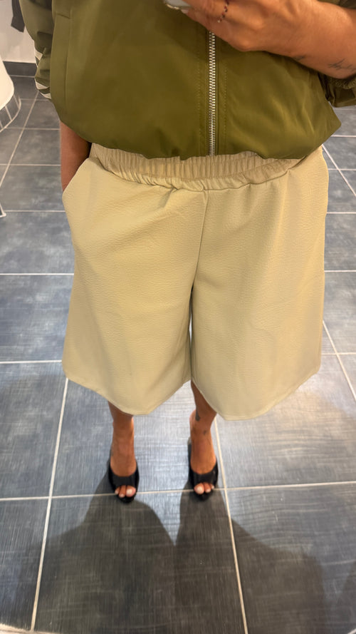 Bermuda en simili cuir TIZIANO Beige