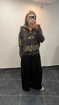 Gilet zippé imprimé Bandana DANA Chocolat