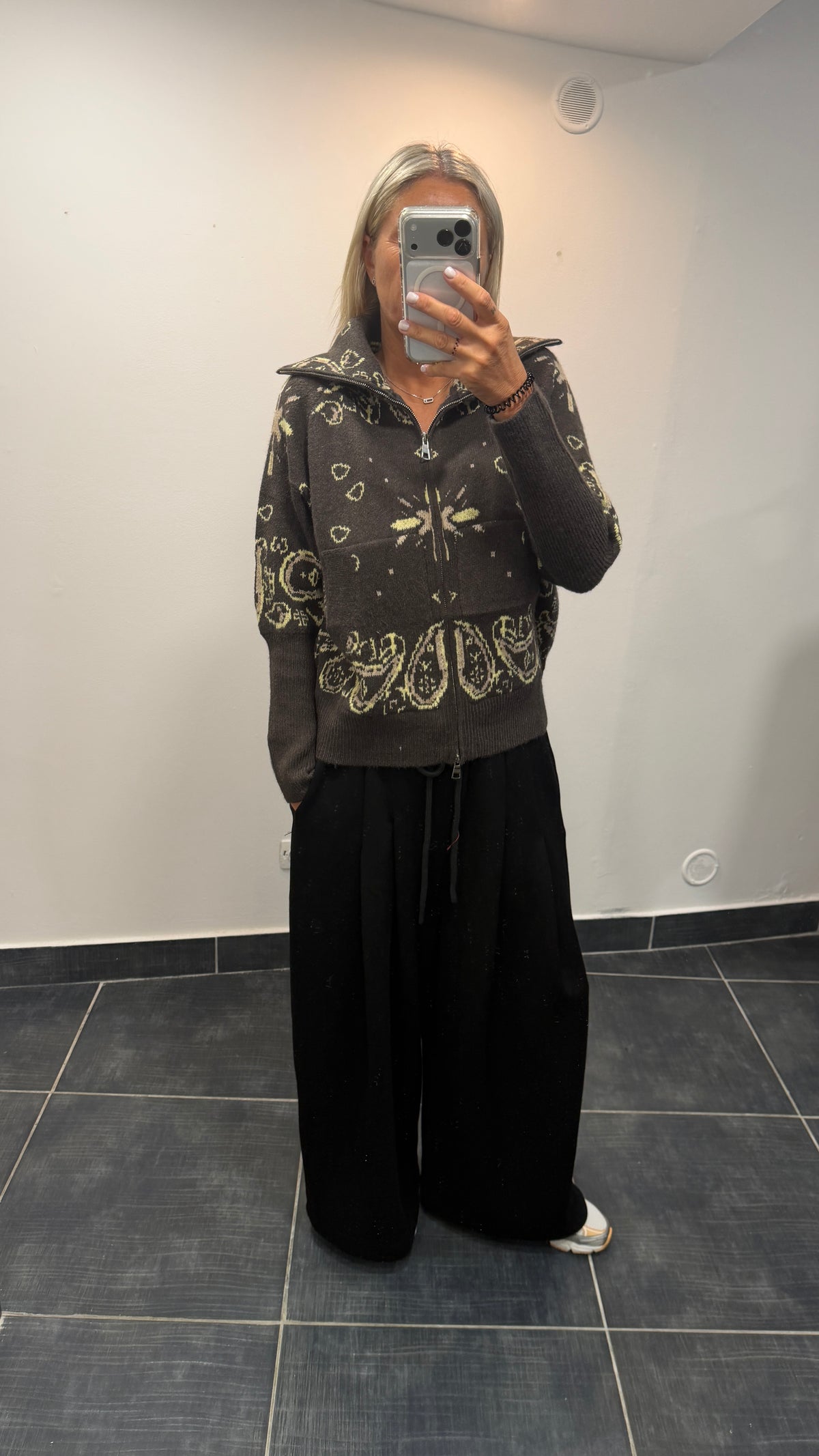 Gilet zippé imprimé Bandana DANA Chocolat
