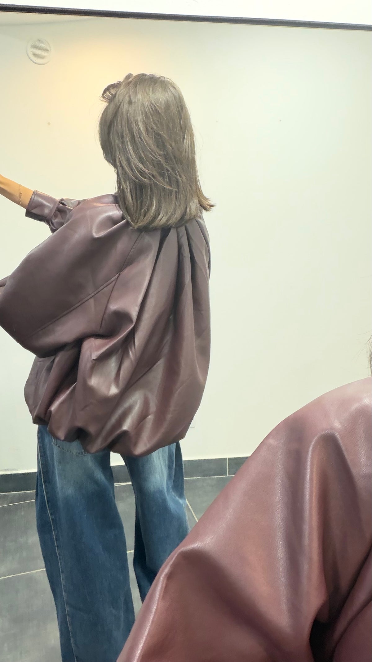 Veste en similicuir bouffante WINE Bordeaux