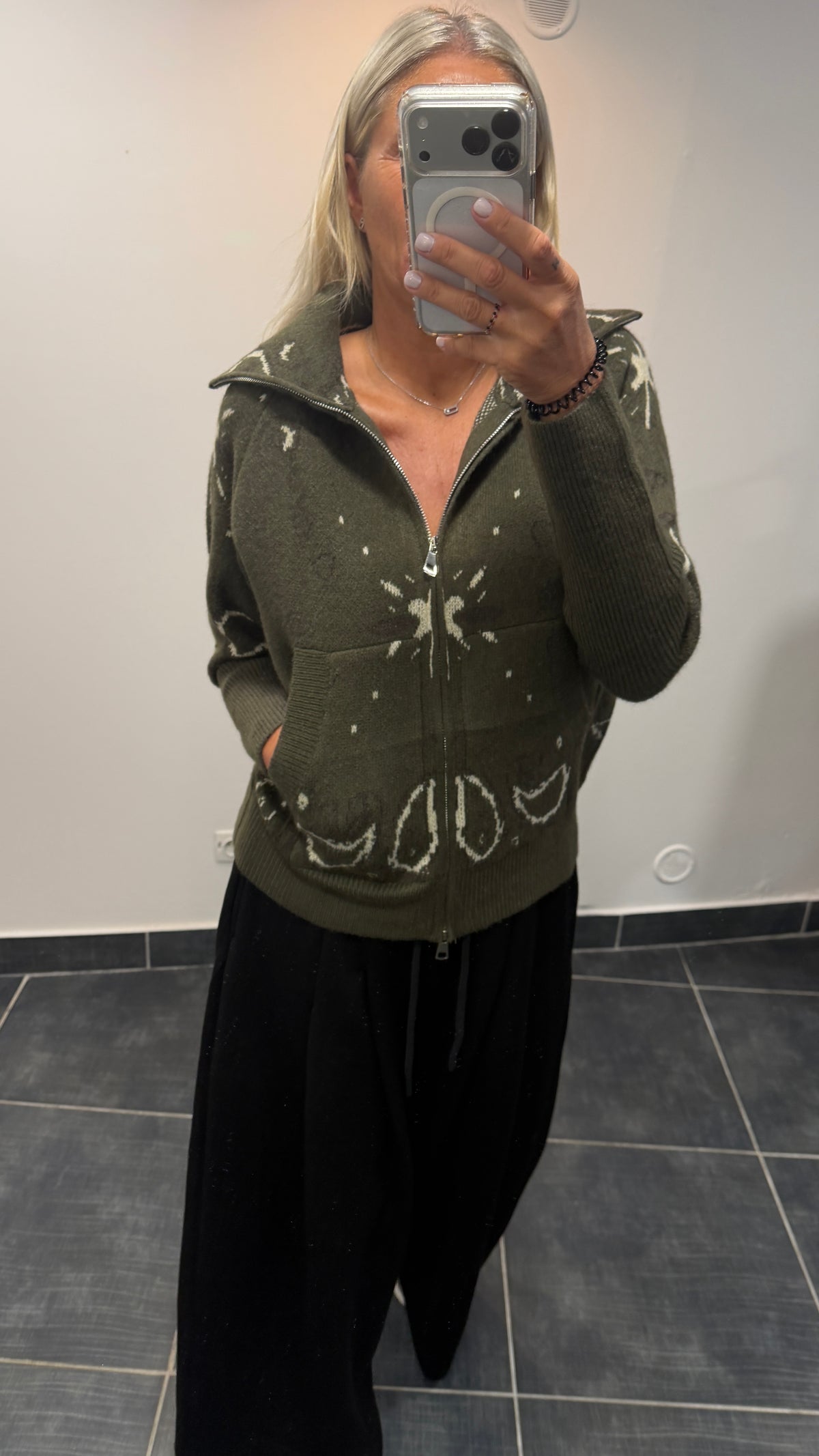 Gilet zippé imprimé Bandana DANA Kaki