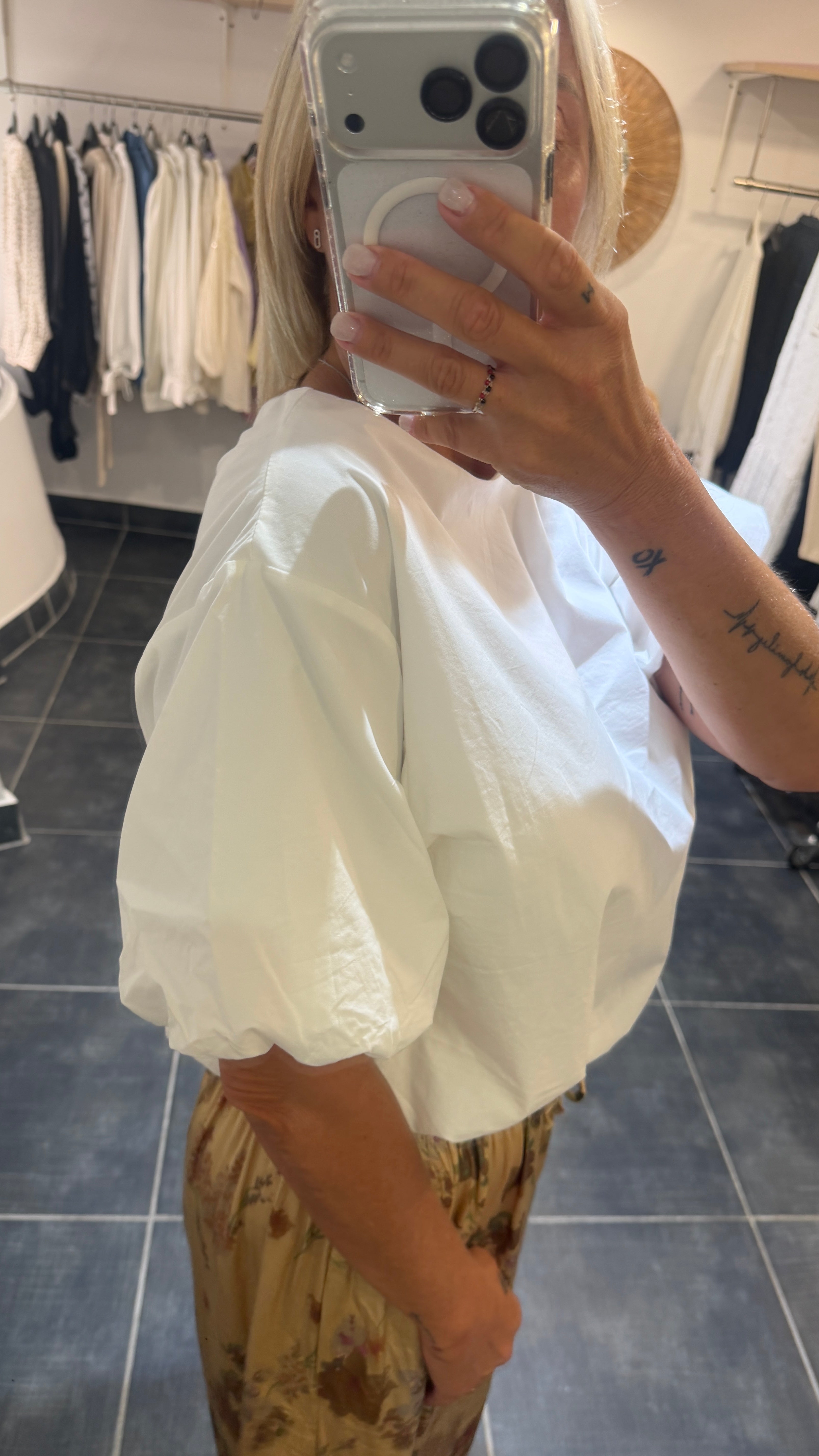 Blouse MC élastiquée BONNIE Blanc
