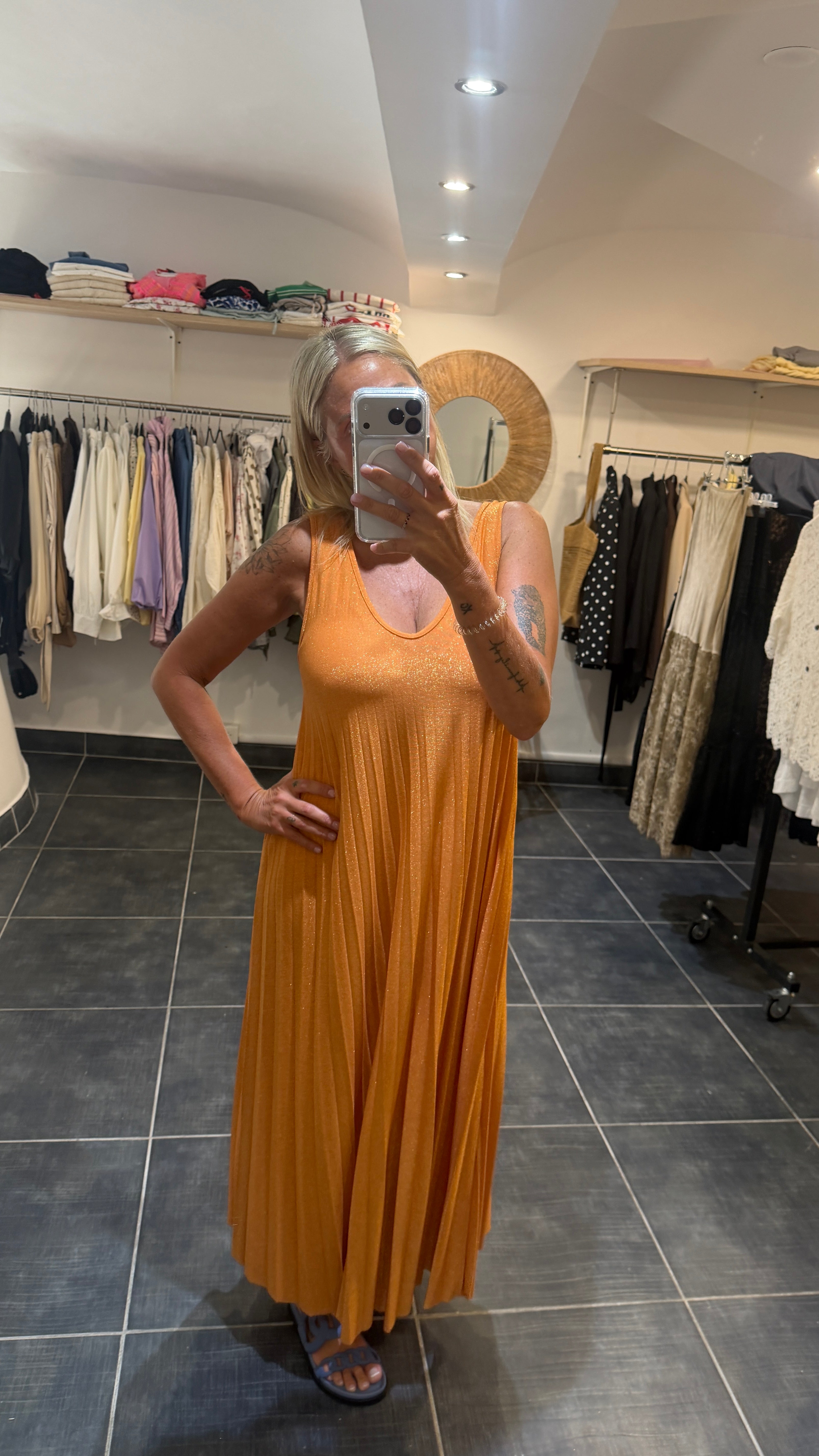 Robe Longue détails lurex MAEVA Orange