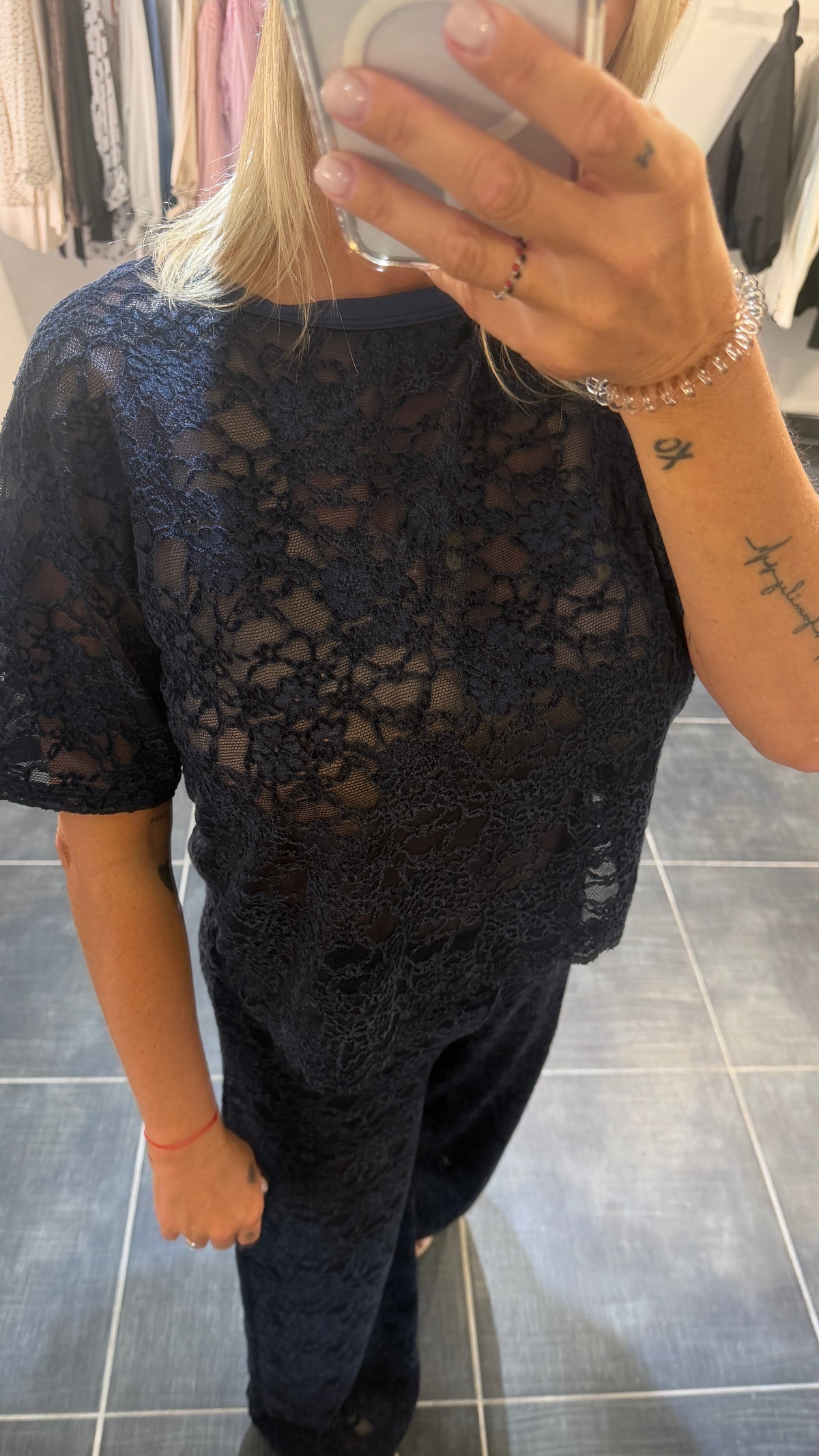 Top dentelle douceur JULIETTE Marine