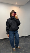 Blouson court col mantant à pois BINA Marine