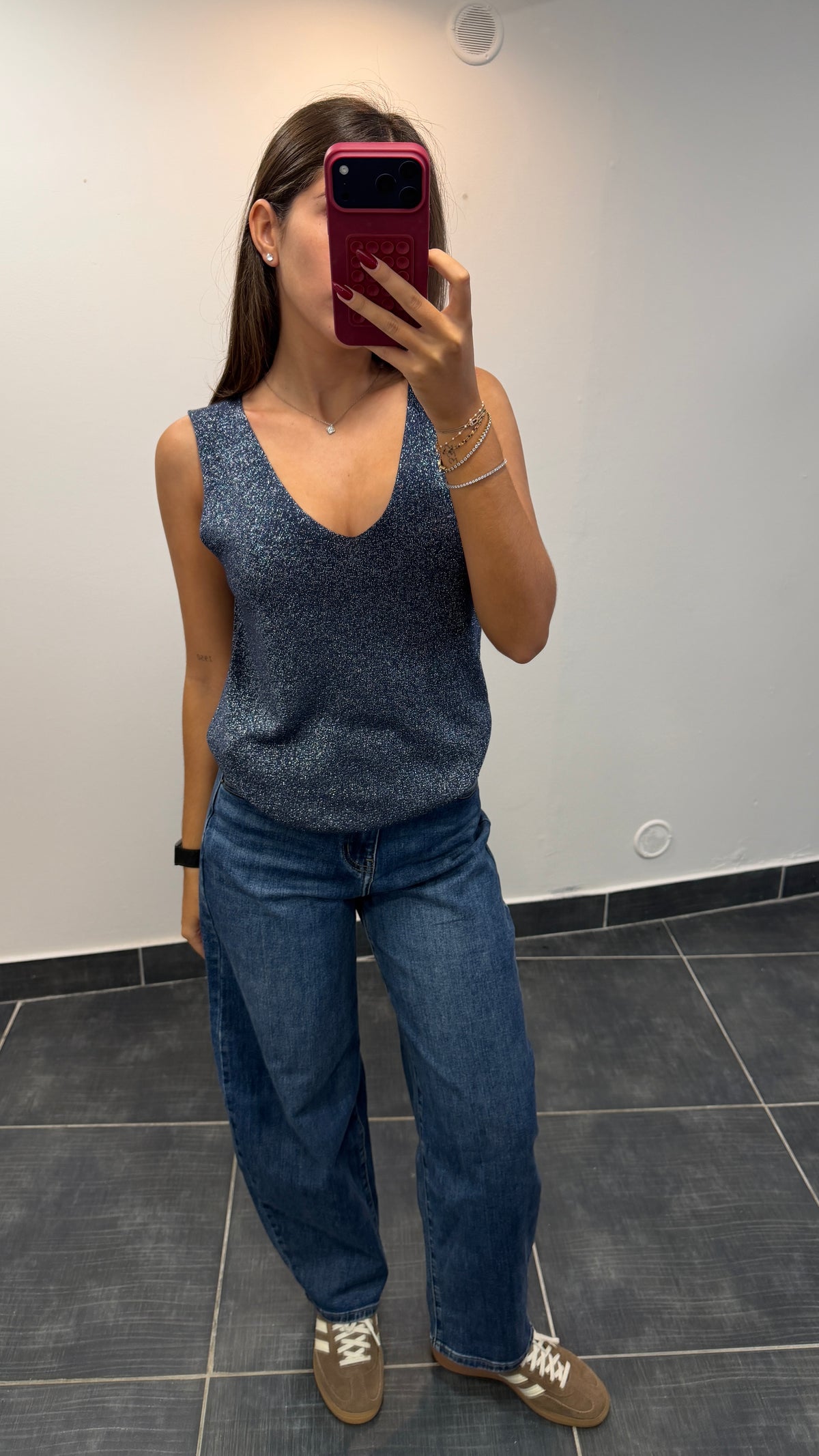 Top maille lurex SAMY Marine