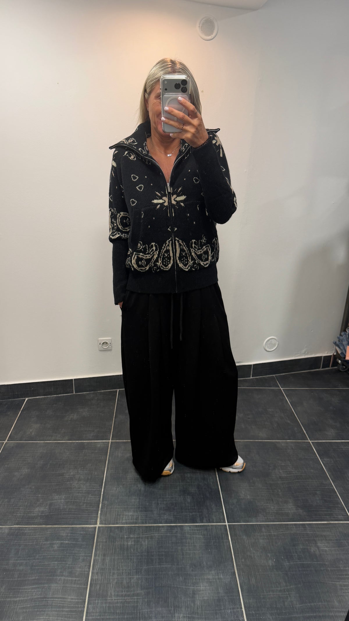 Gilet zippé imprimé Bandana DANA Noir