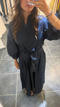 Robe Longue ceinturée OLIVIA Marine